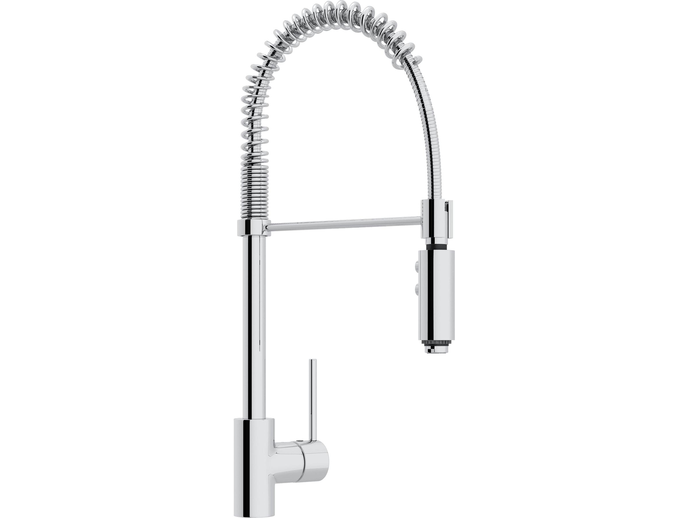 Rohl Pirellone Polished Chrome Single Metal Lever Pulldown Kitchen Faucet