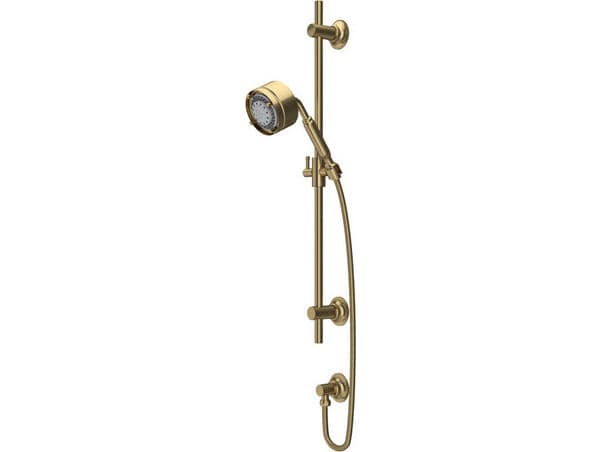 Rohl Graceline Antique Gold Handshower Set With 24" Slide Bar And 5-Function
