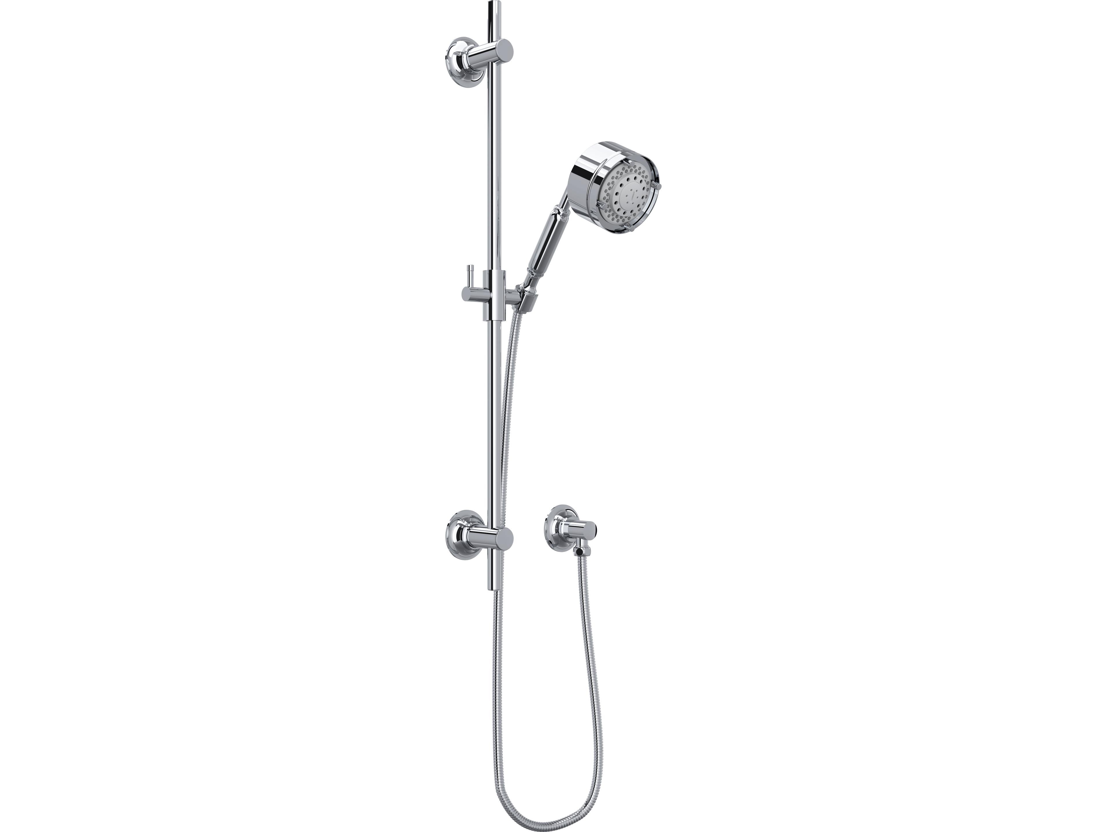 Rohl Graceline Shower Slide Rail Set With Handshower In Polished Chrome