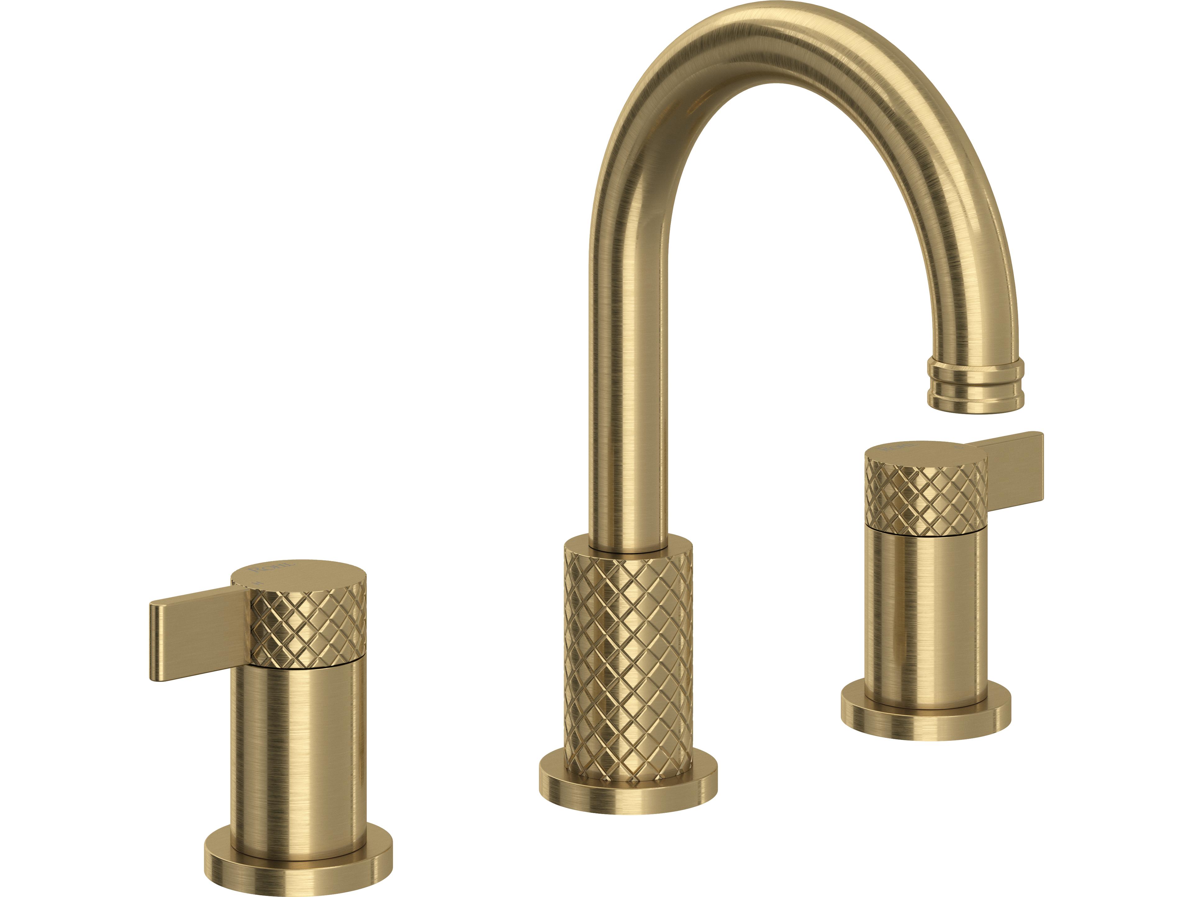 Rohl Tenerife Antique Gold Widespread Lavatory Faucet with C-Spout