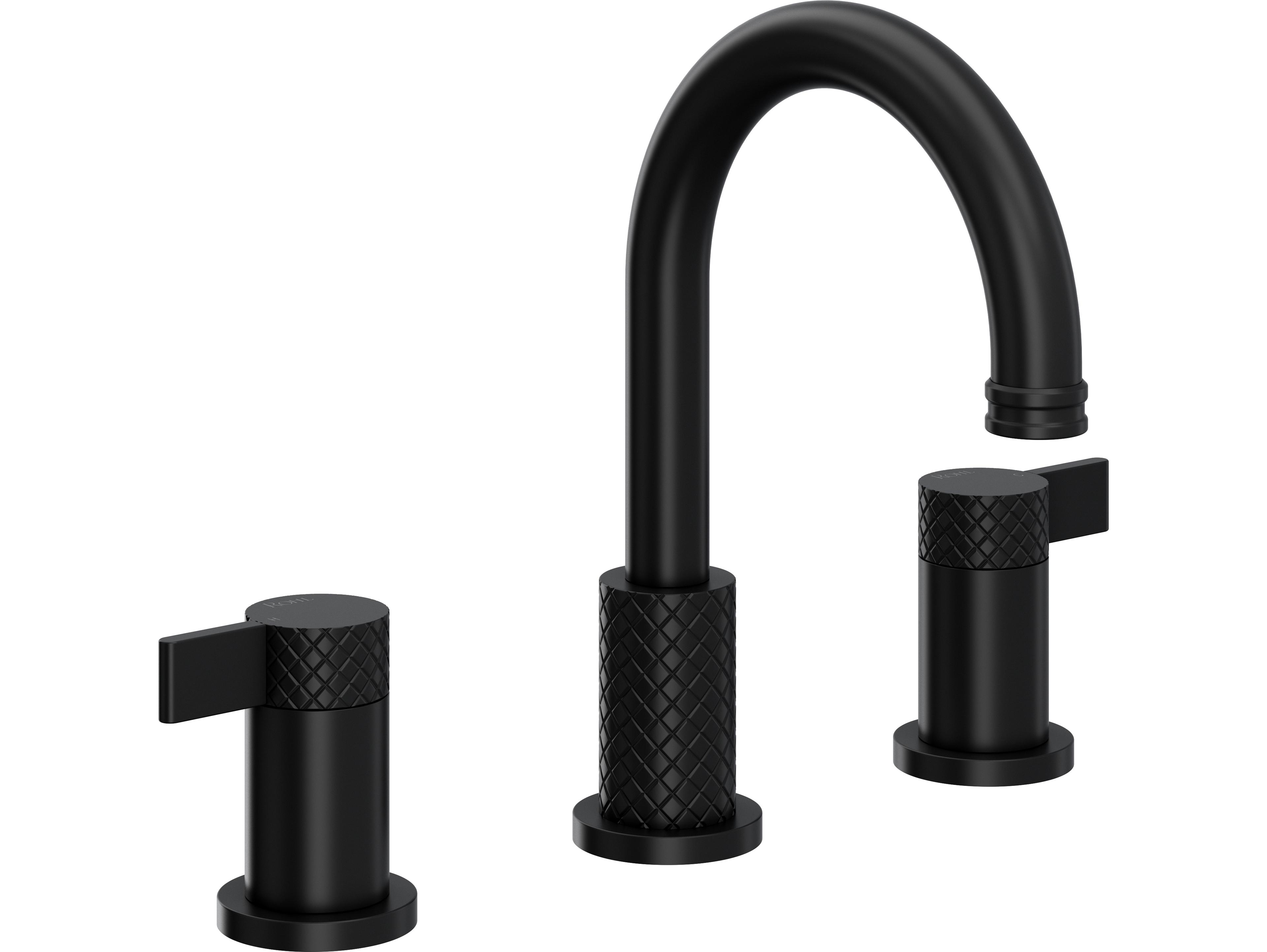 Rohl Tenerife Matte Black Widespread Lavatory Faucet with C-Spout