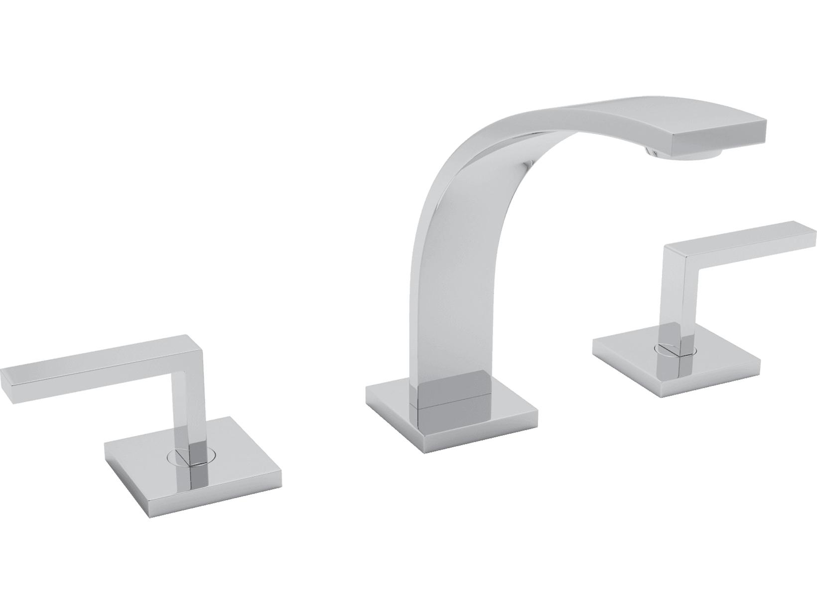 Rohl Wave Polished Chrome Deck Mounted Widespread Lavatory Faucet 