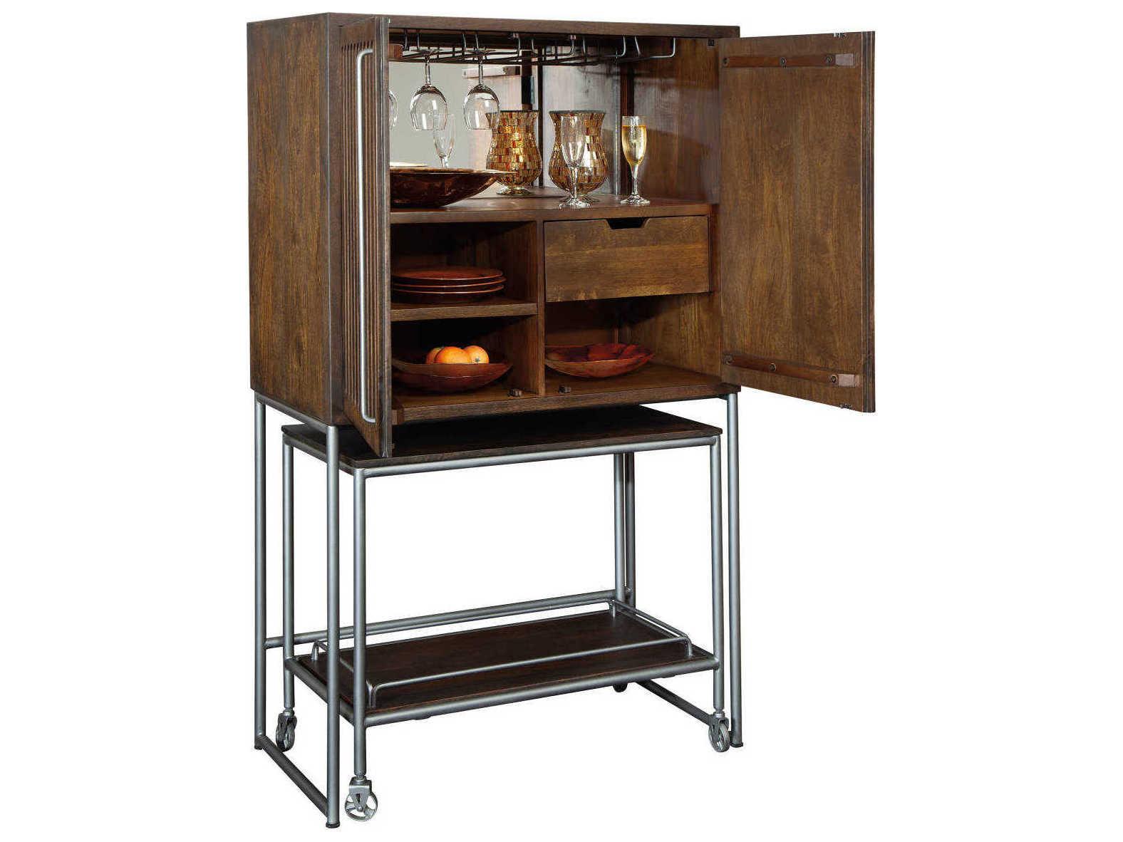 Howard Miller Hardwood Brown Wine Bar Cabinet