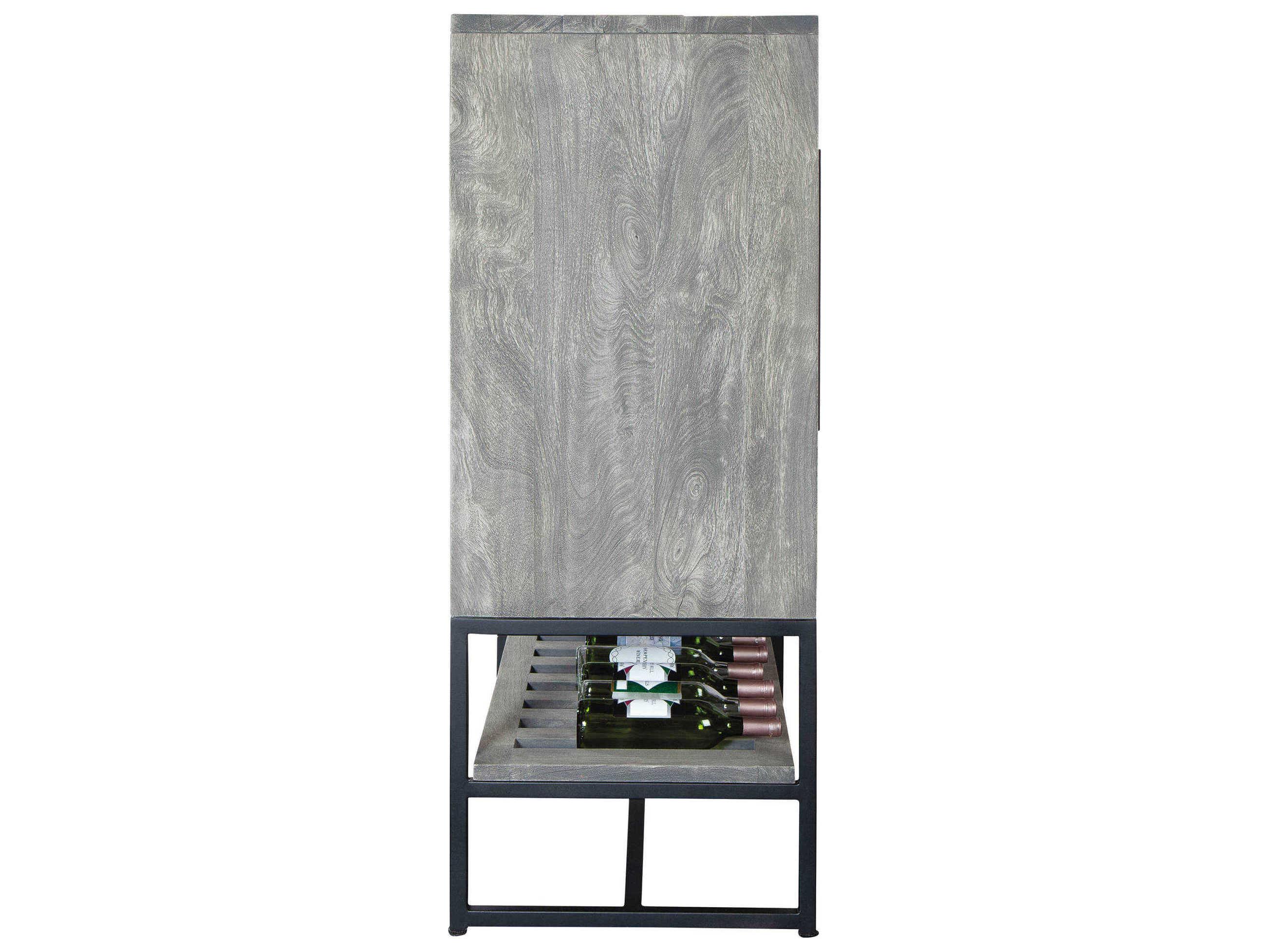 Howard Miller Hardwood Weathered Grey Wine Bar Cabinet
