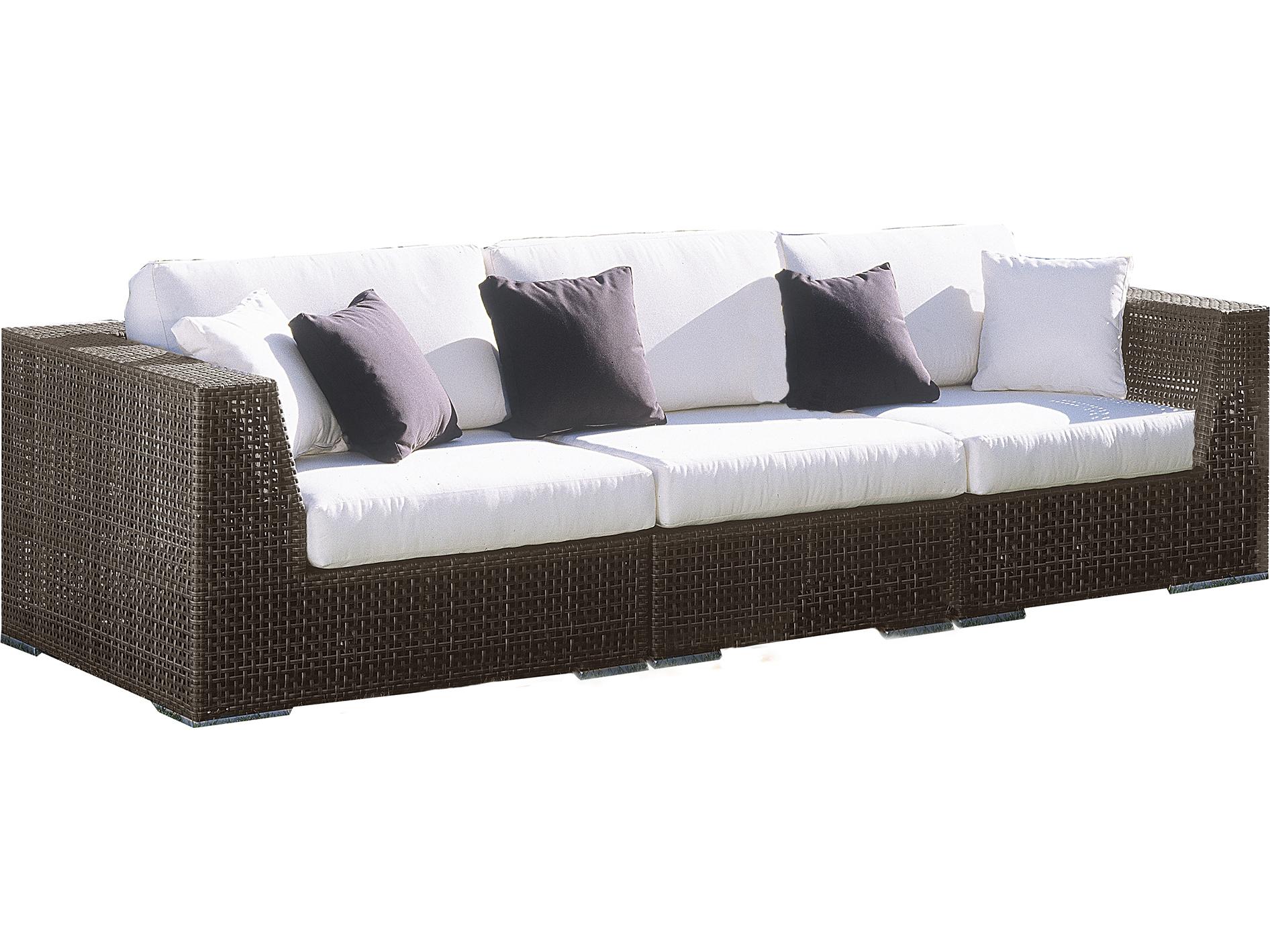 Hospitality Rattan Outdoor Soho Deep Seating Java Brown Wicker 3 Piece Lounge Set