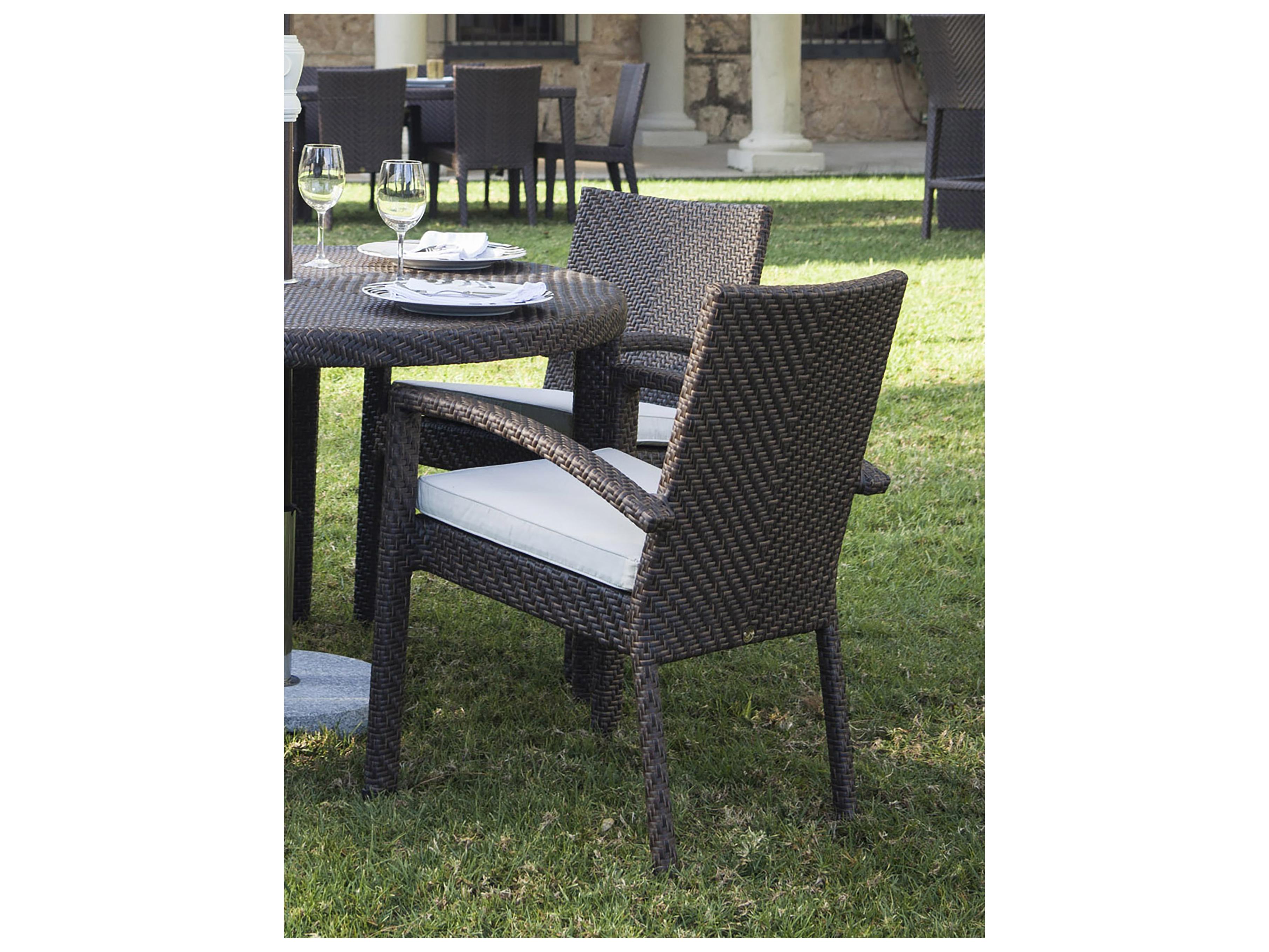 Hospitality Rattan Outdoor Soho Wicker Stackable Dining Arm Chair