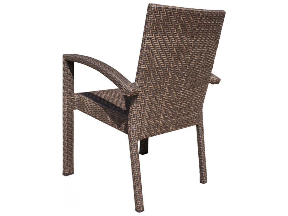 Hospitality Rattan Outdoor Atlantis Rehau Fiber In A Java Brown Finish Aluminum Cushion Dining Chair
