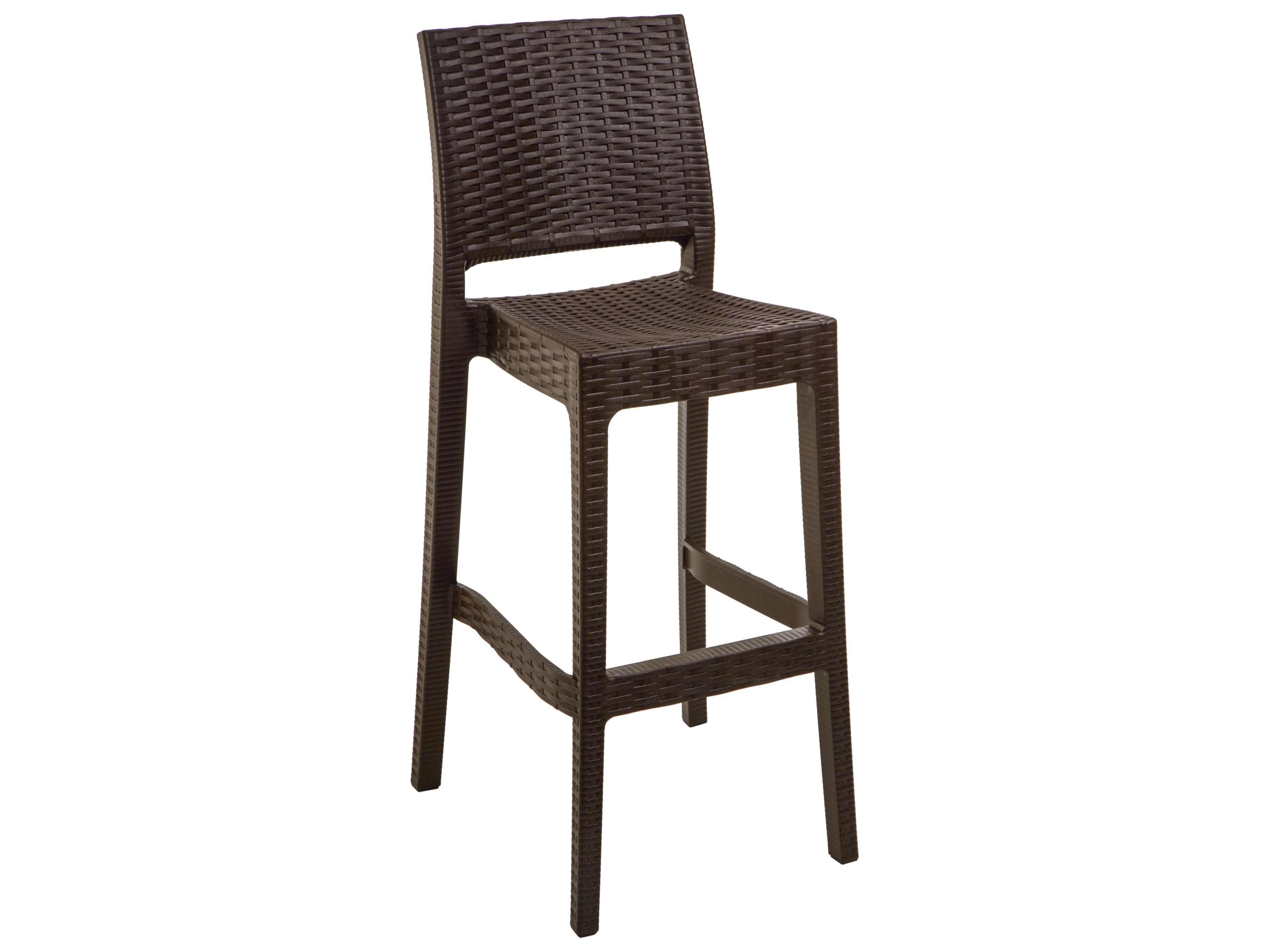Hospitality Rattan Outdoor Plastique Set of 4 Bar Stools