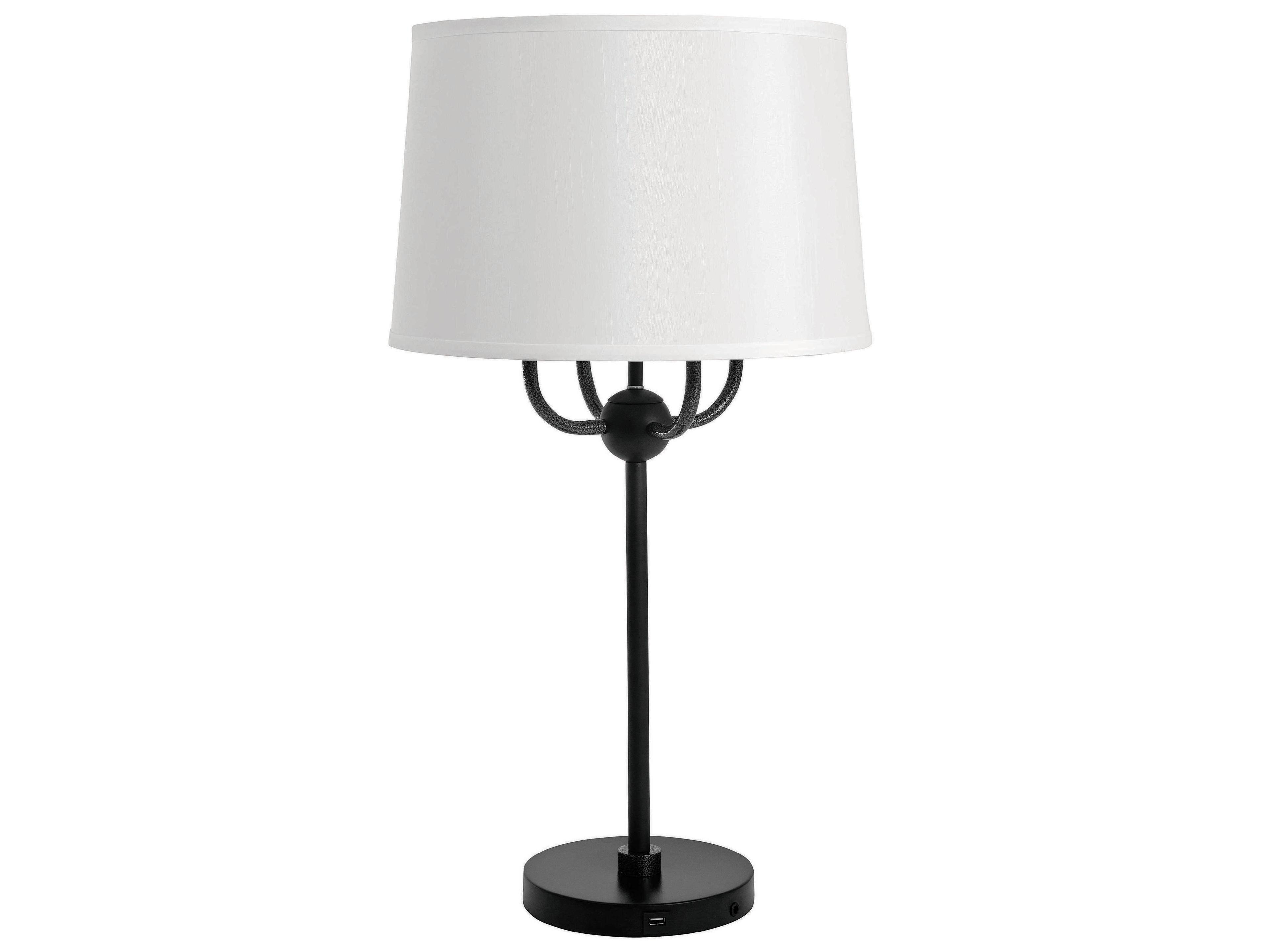 House of Troy Alpine Black Supreme Silver White Buffet Lamp