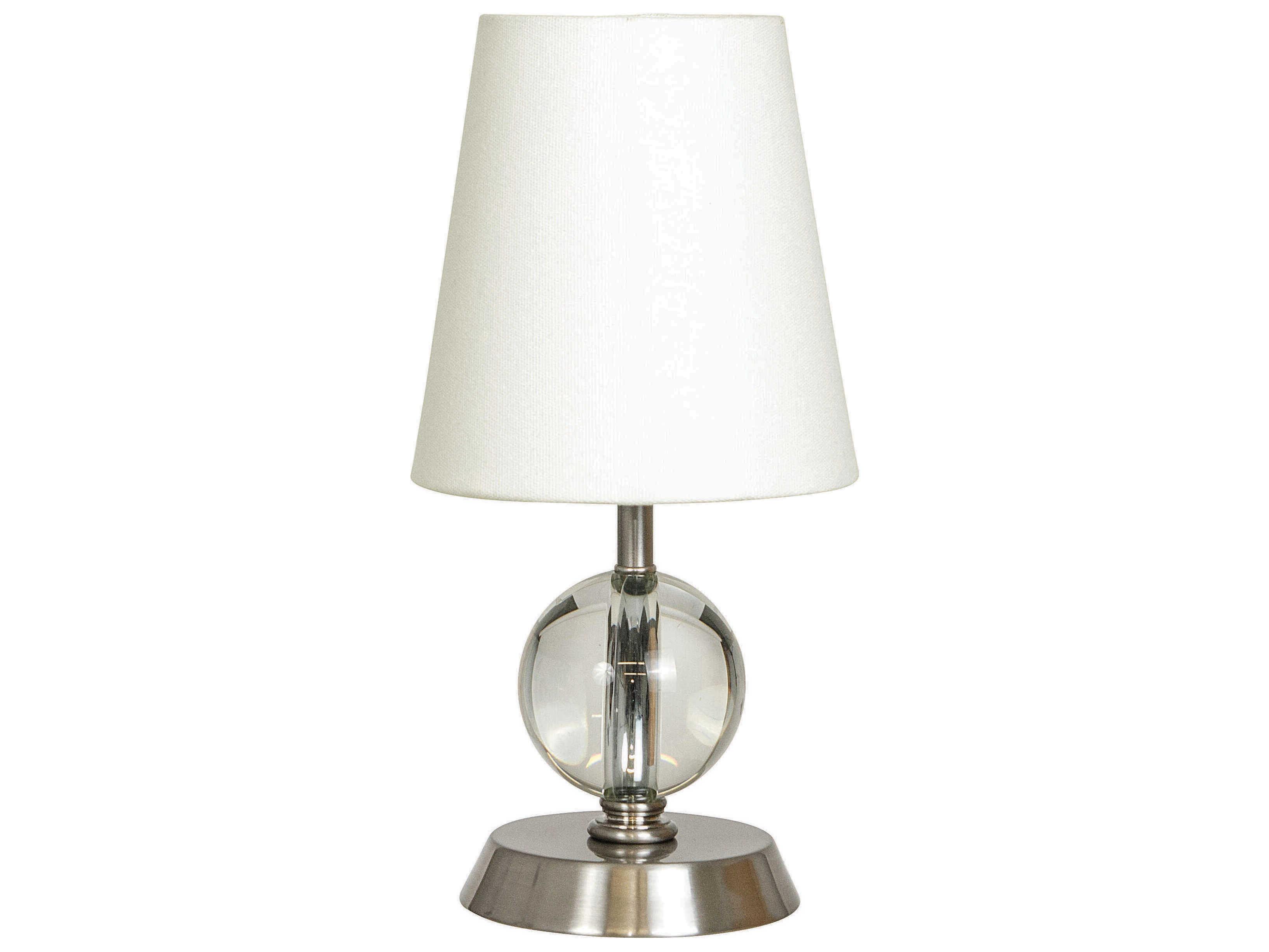 House of Troy Bryson Satin Nickel White Crystal Table Lamp