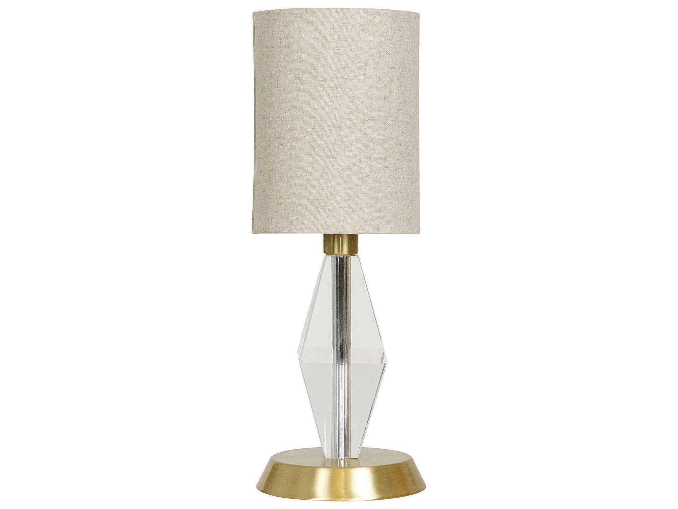 House of Troy Bryson Satin Brass Off White Crystal Table Lamp