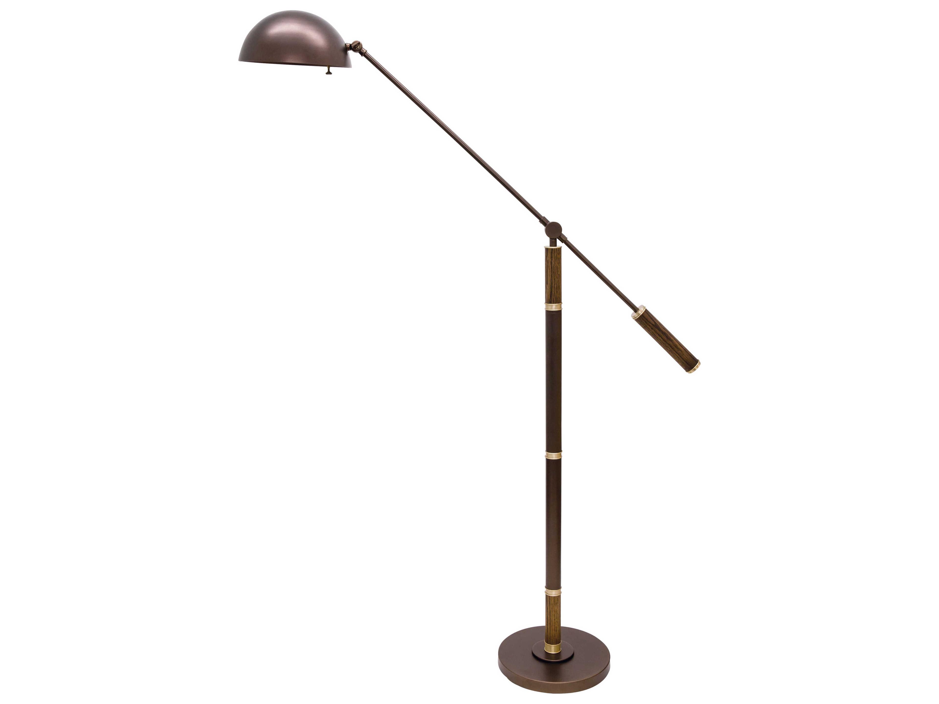 House of Troy Barton Chestnut Bronze Satin Brass Metal Floor Lamp