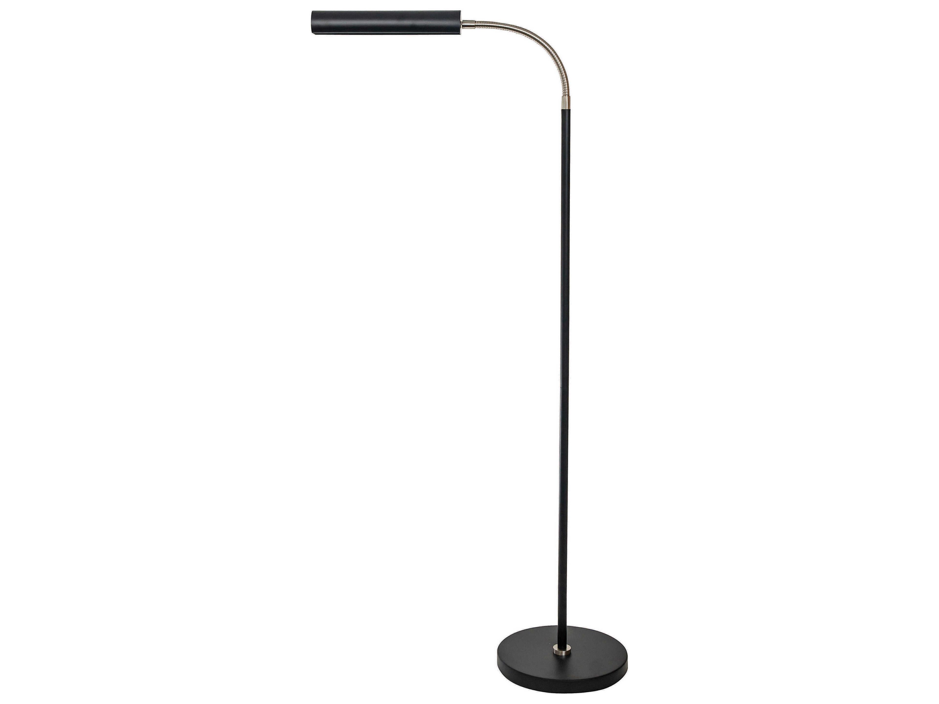 House of Troy Fusion Black With Satin Nickel Accents Floor Lamp