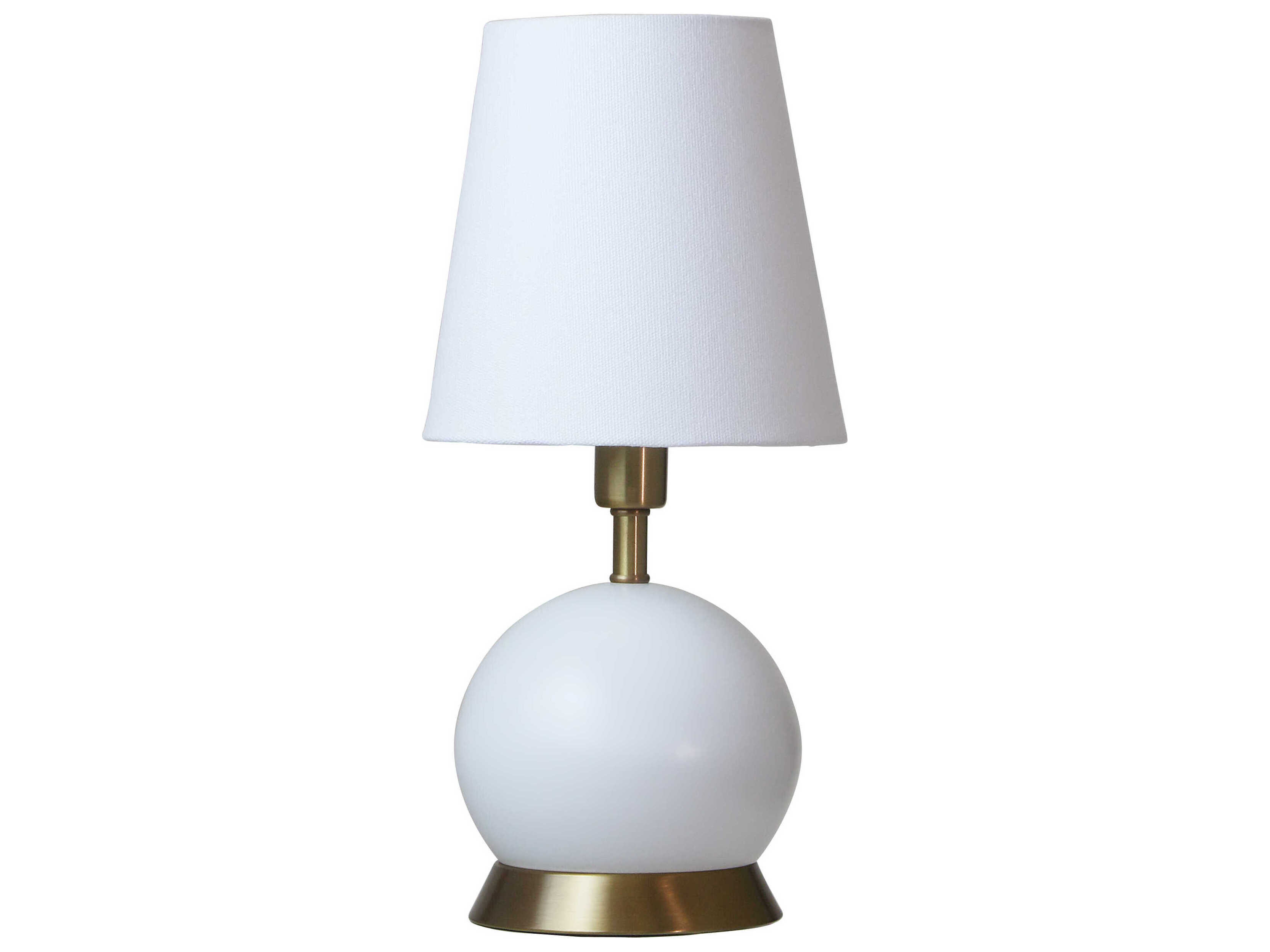 House of Troy Geo Ball Mini Accent White With Weathered Brass Accents Table Lamp