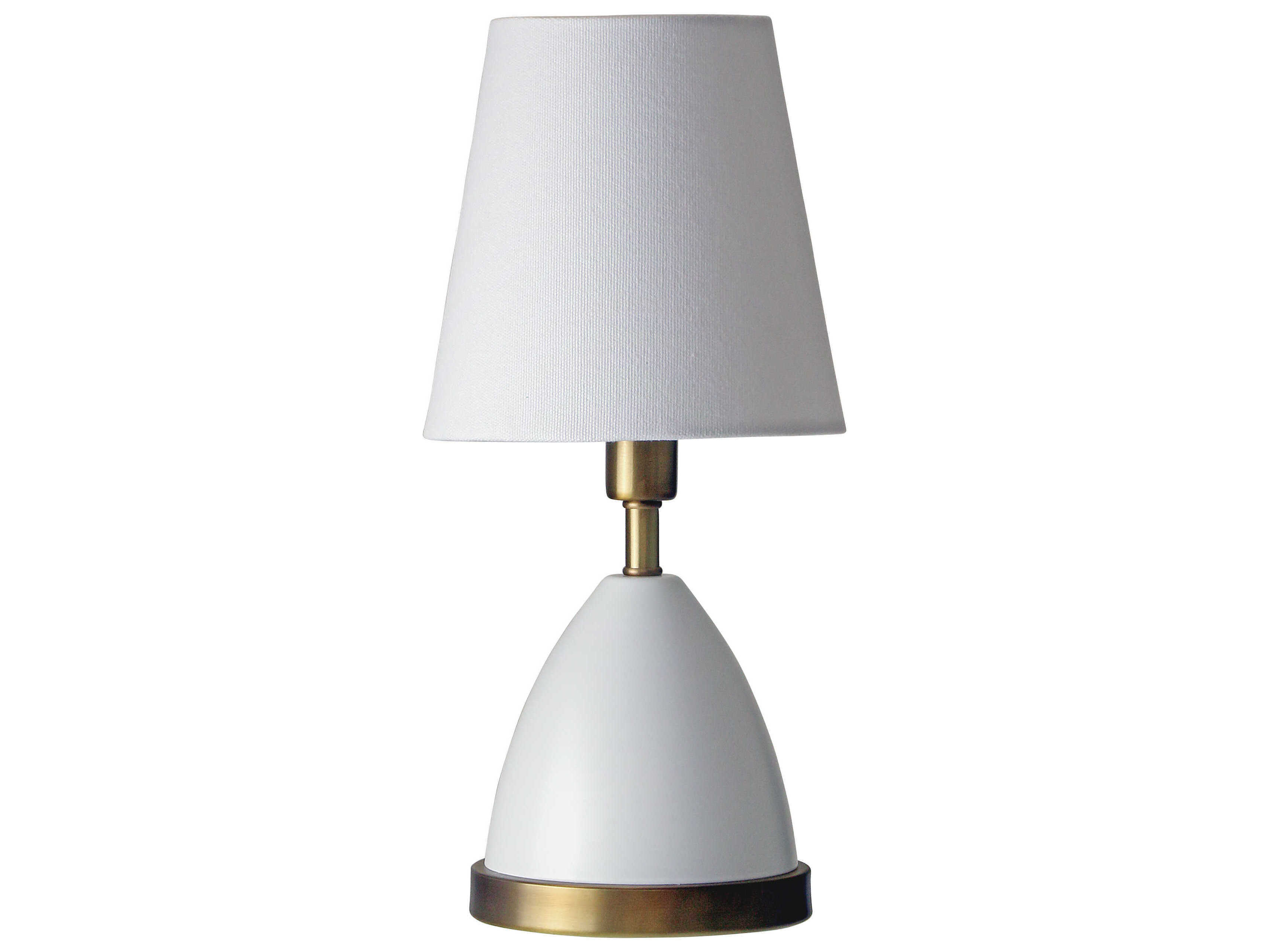 House of Troy Geo Parabola Mini Accent White With Weathered Brass Accents Table Lamp