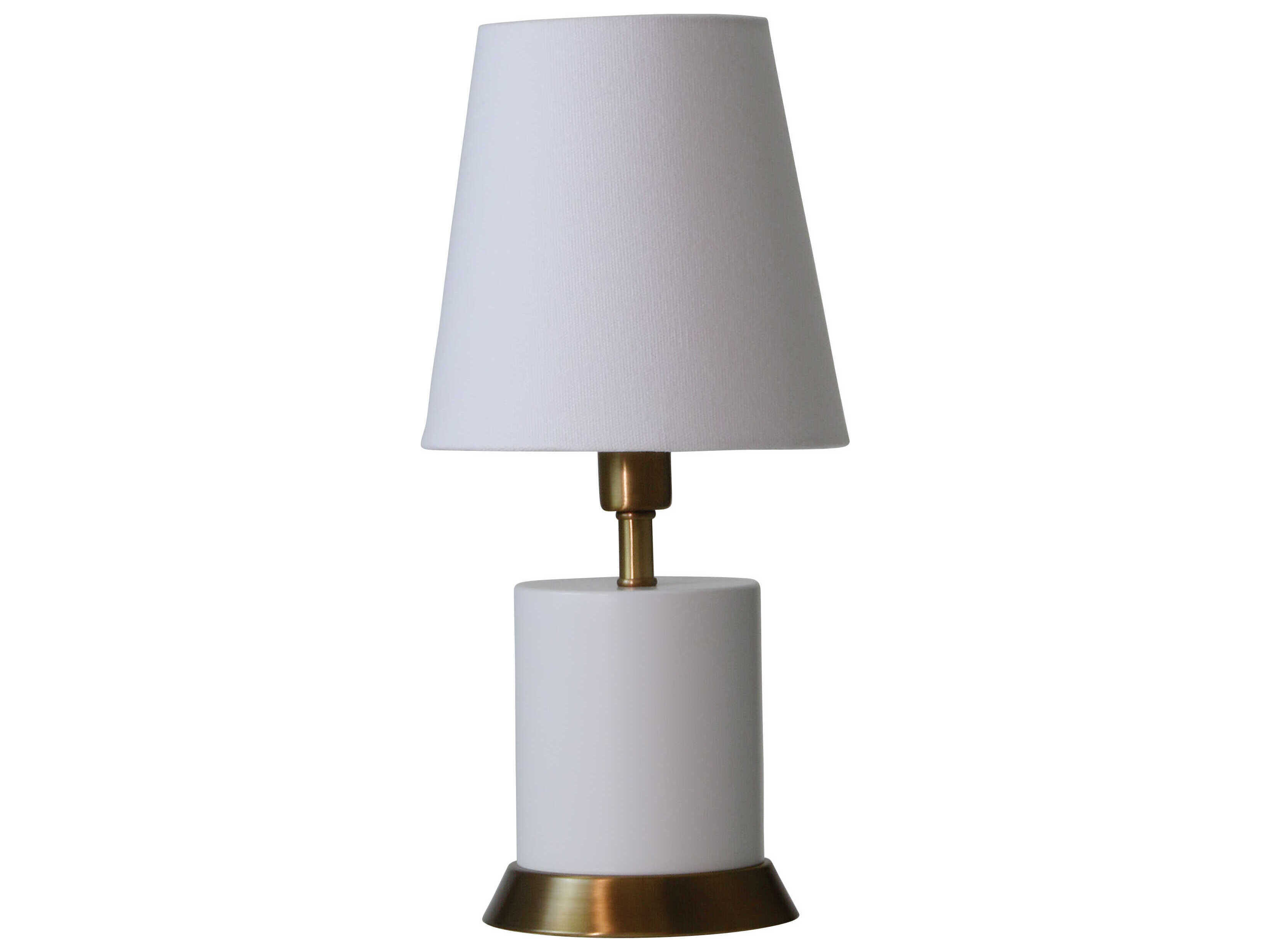 House of Troy Geo Cylinder Mini Accent White With Weathered Brass Accents Table Lamp