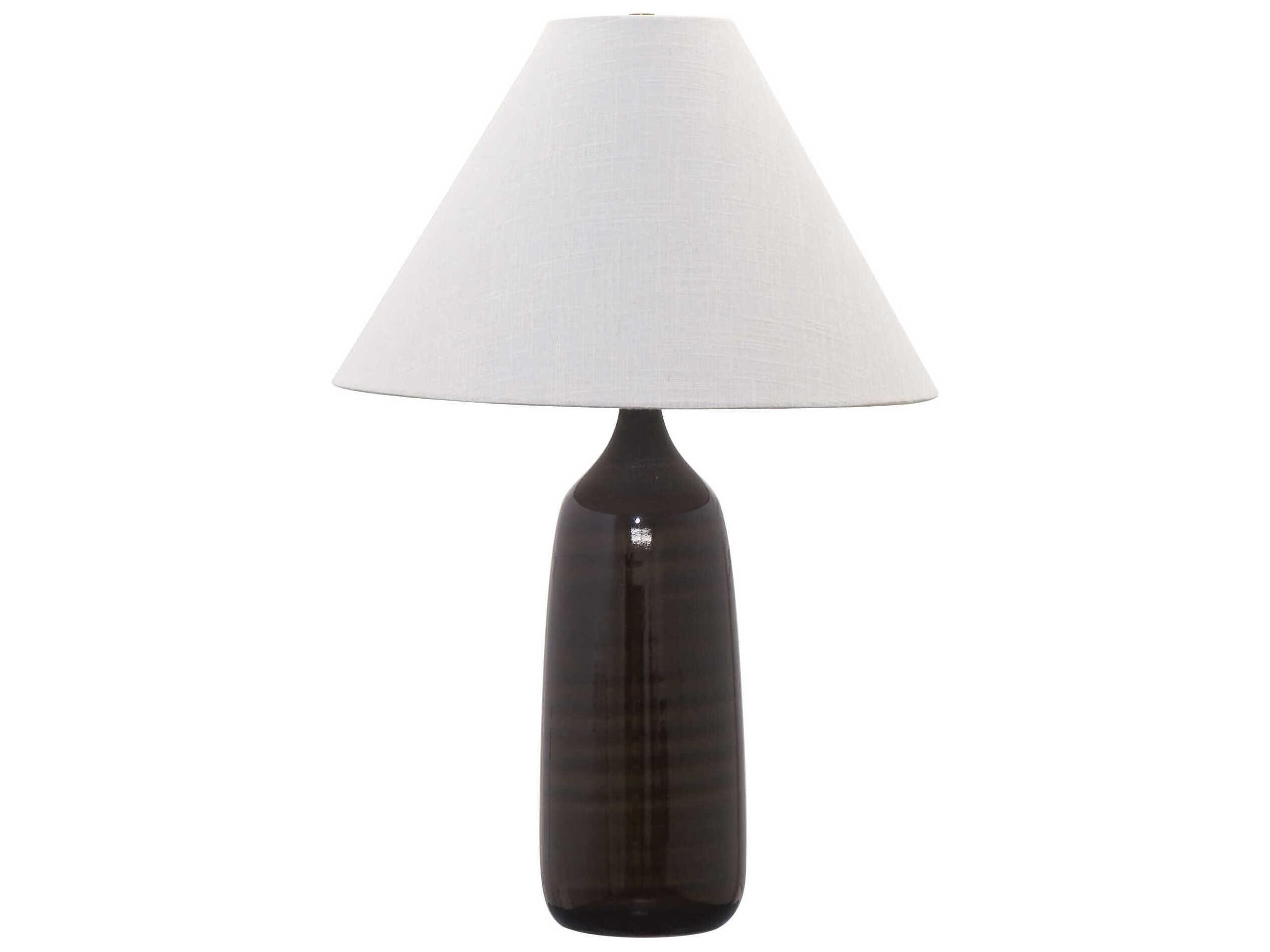 House of Troy Scatchard Cream Linen Hardback Black Table Lamp