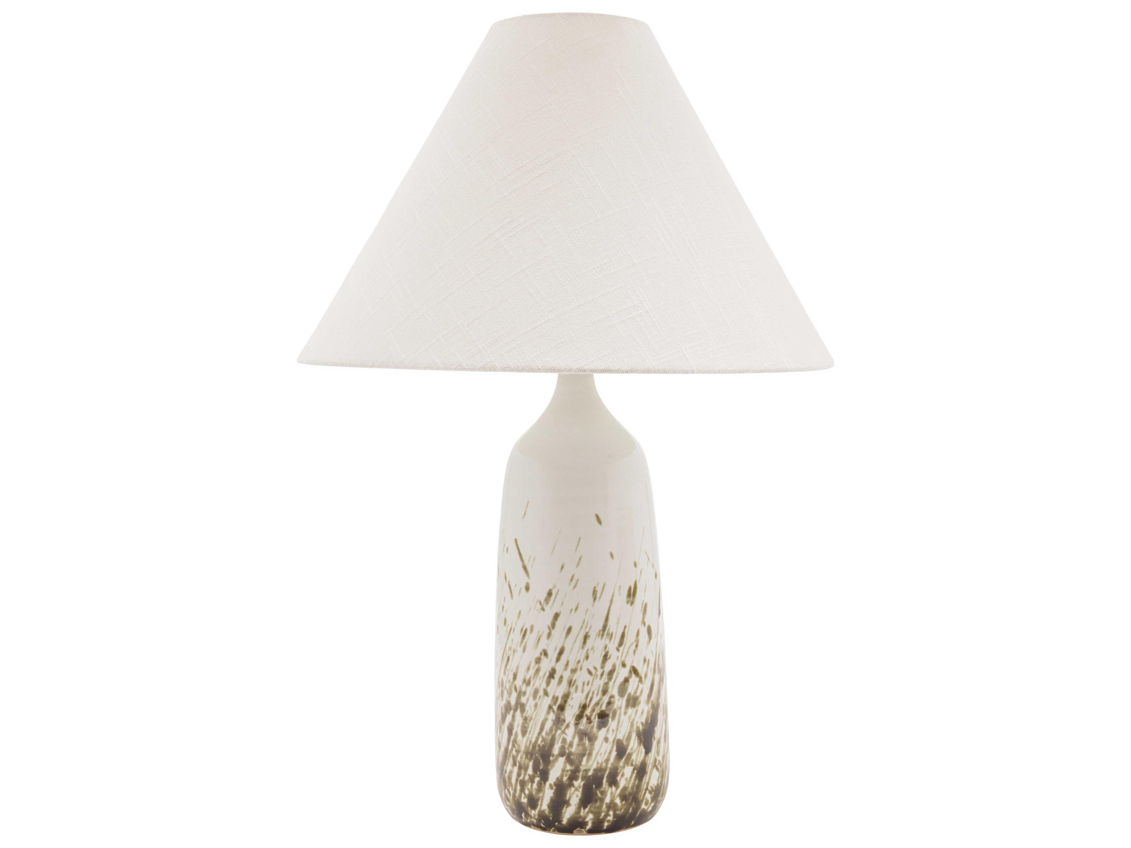 House of Troy Scatchard Cream Linen Hardback Black Table Lamp