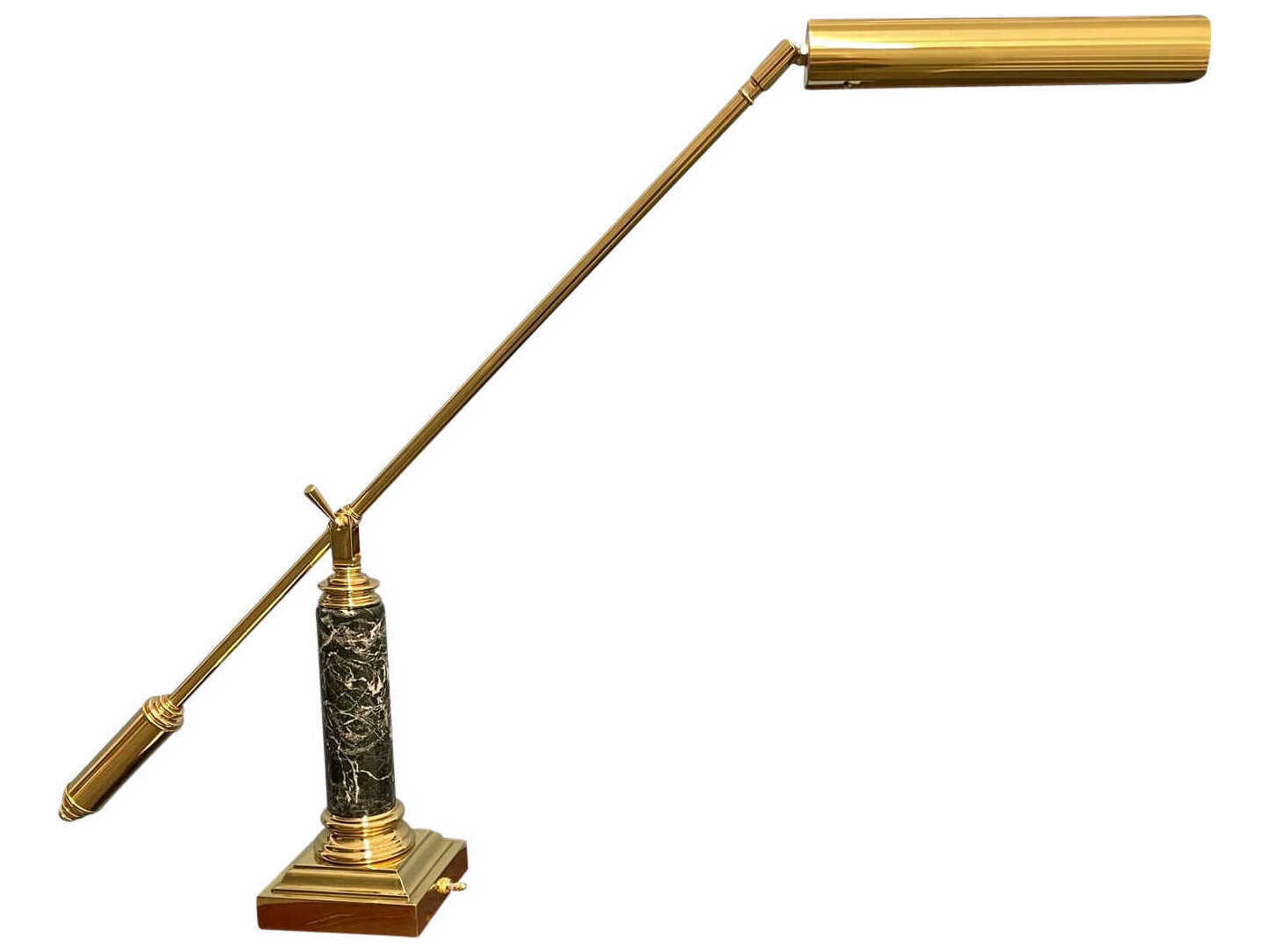 House of Troy Grand Piano Polished Brass with Black Marble Desk Lamp