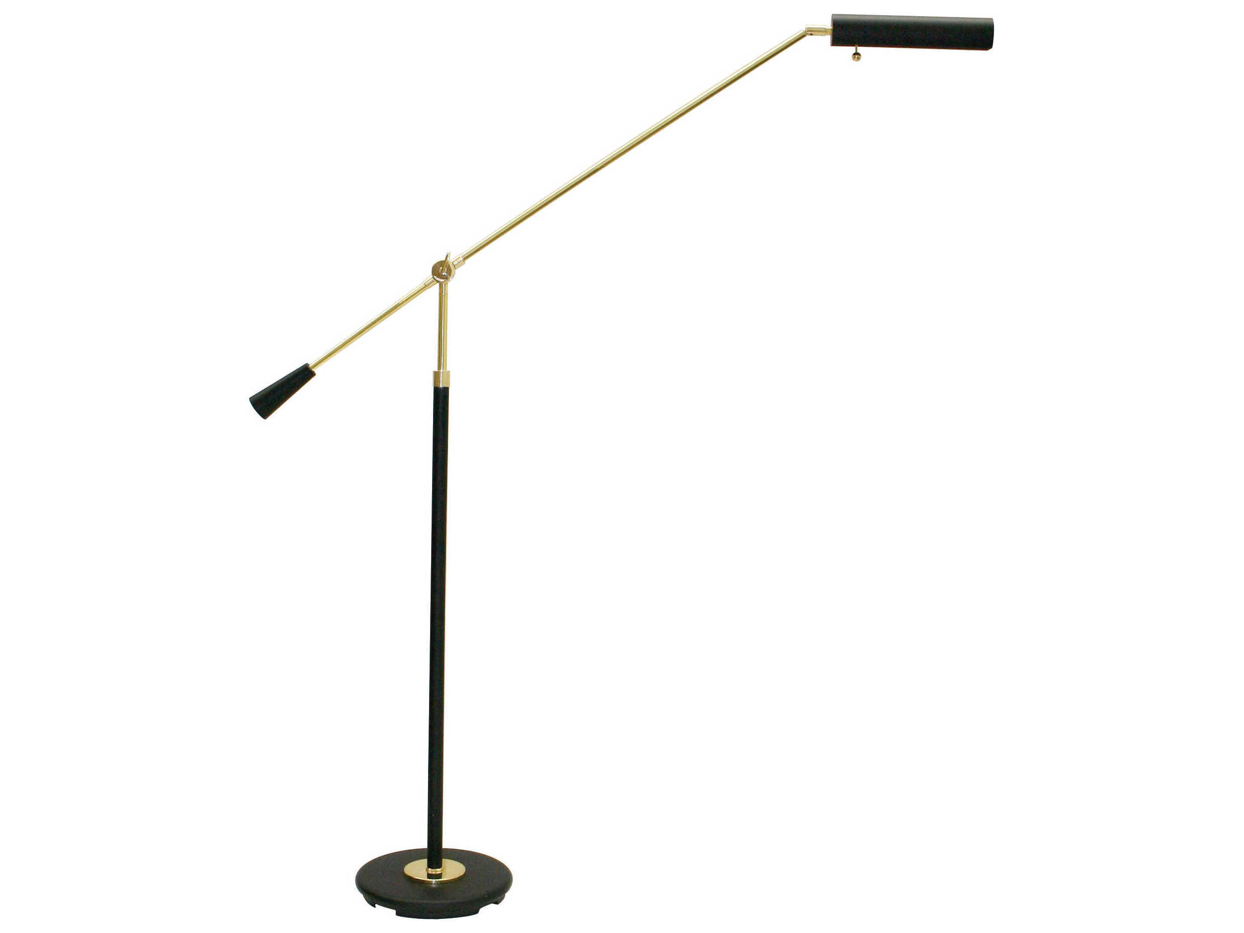 House of Troy Black with Brass Piano Satin Floor Lamp