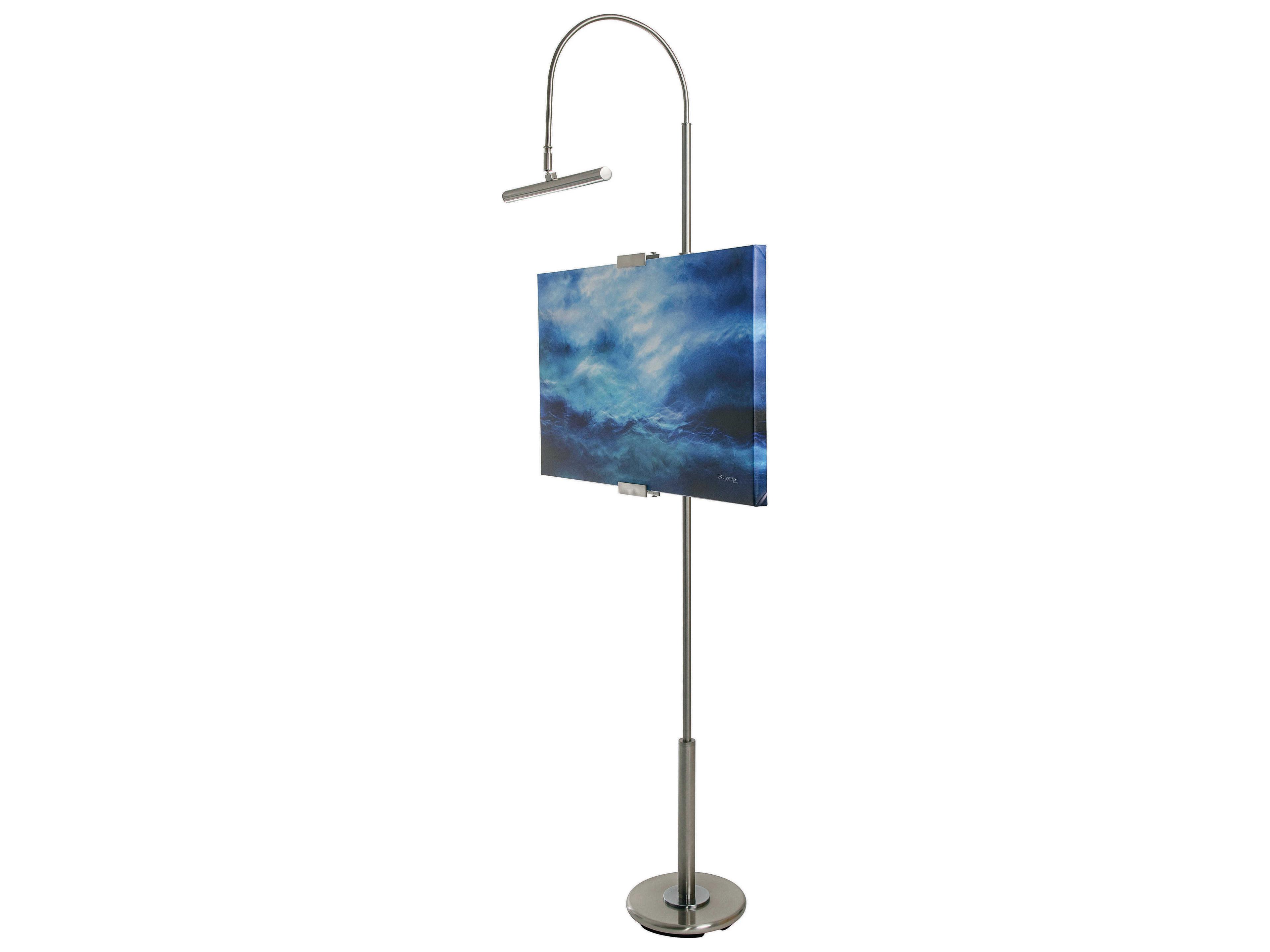 House of Troy River North Black Satin Brass LED Floor Lamp