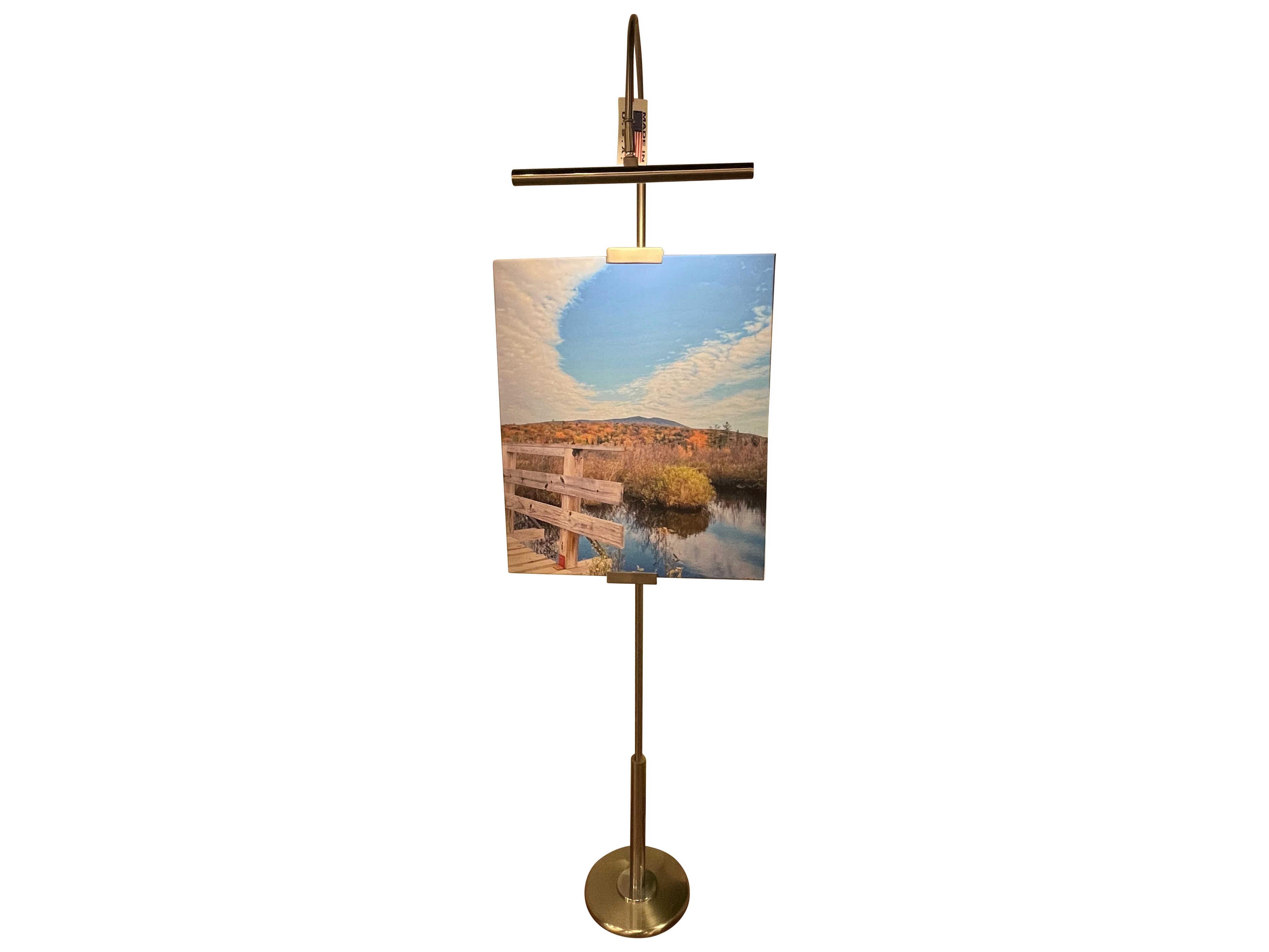 House of Troy River North Black Satin Brass LED Floor Lamp