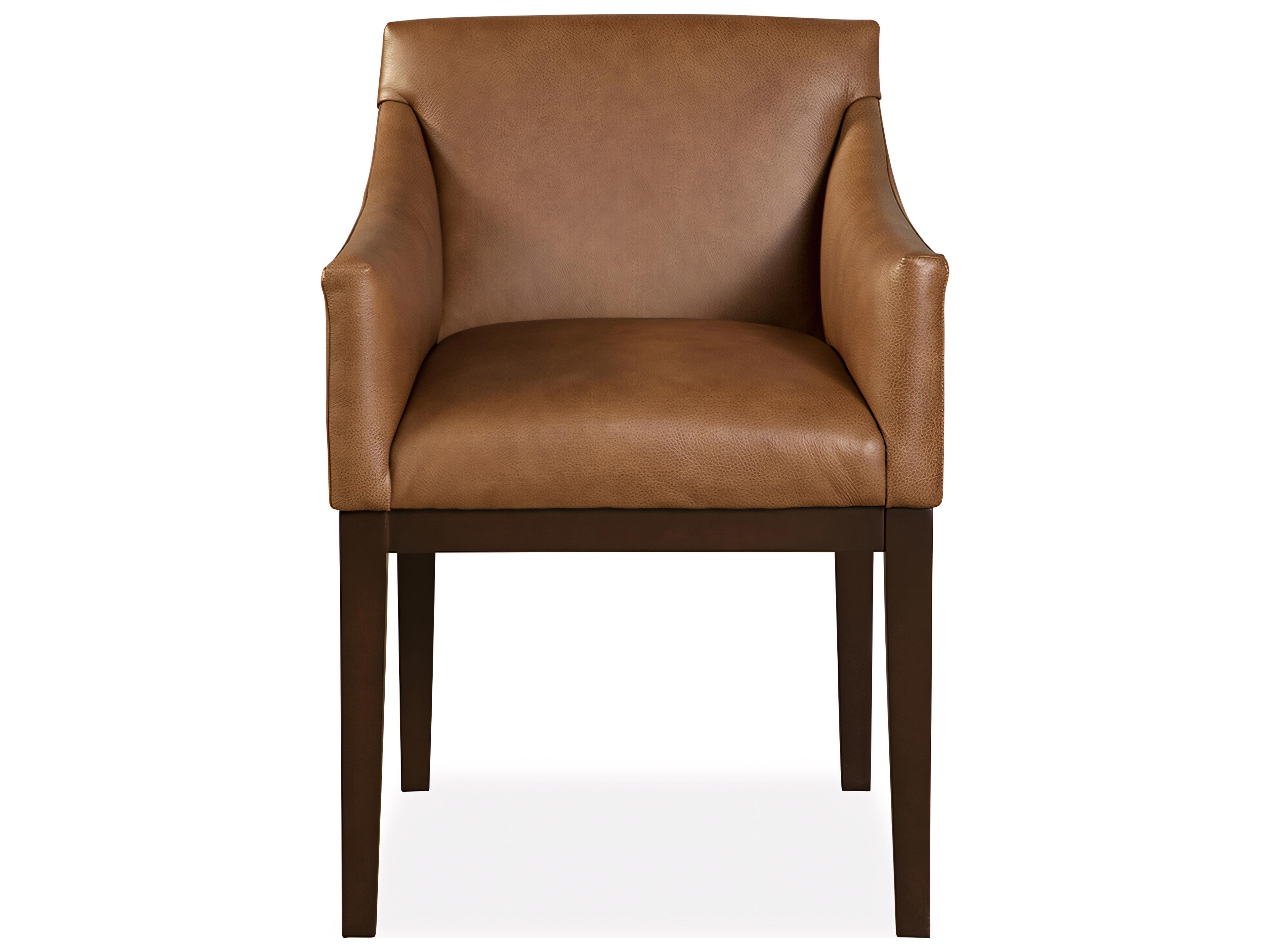 Huntington House 2431 Mira Solid Wood Brown Upholstered Arm Dining Chair