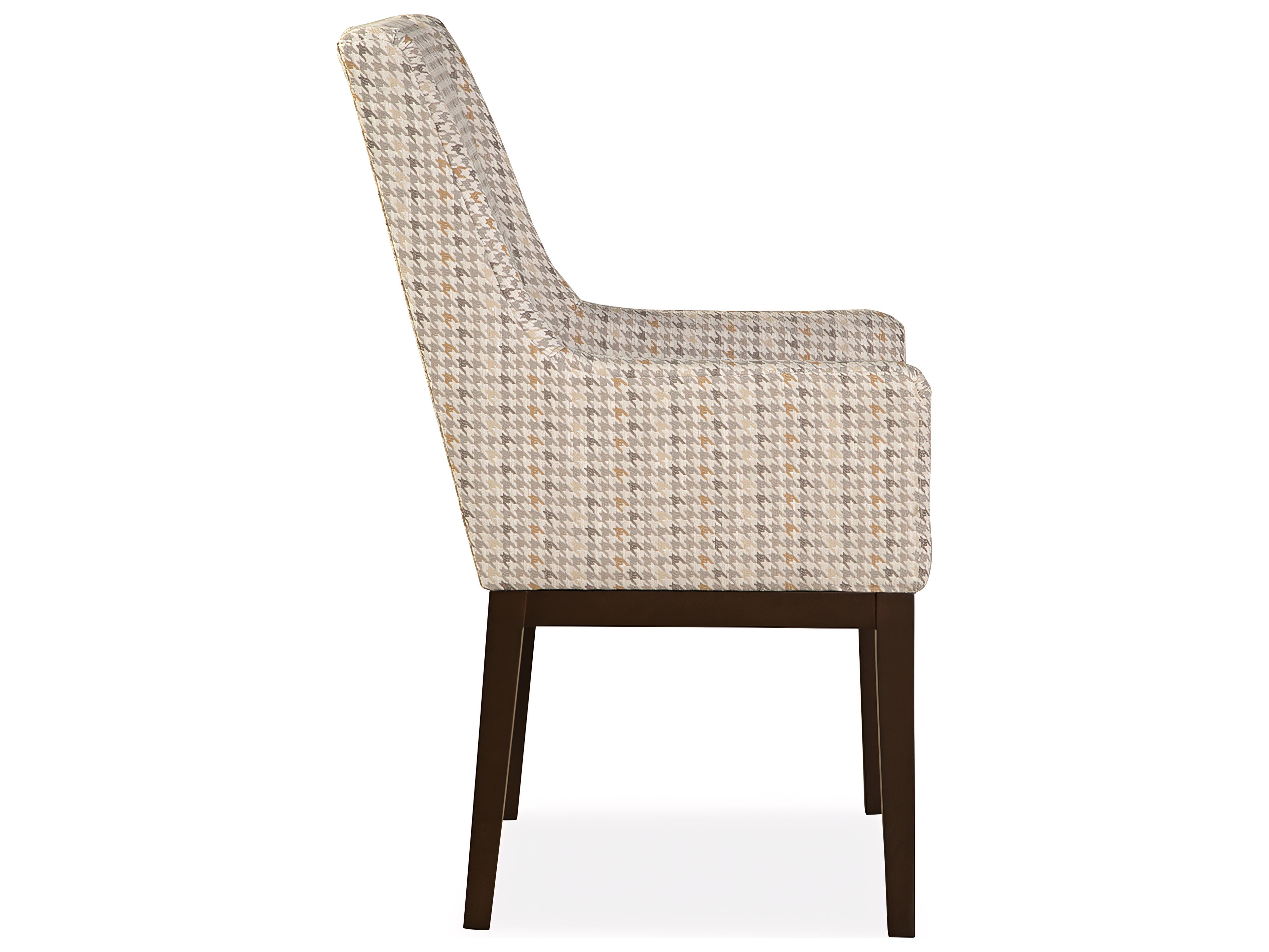 Huntington House 2433 Molly Solid Wood Brown Upholstered Arm Dining Chair