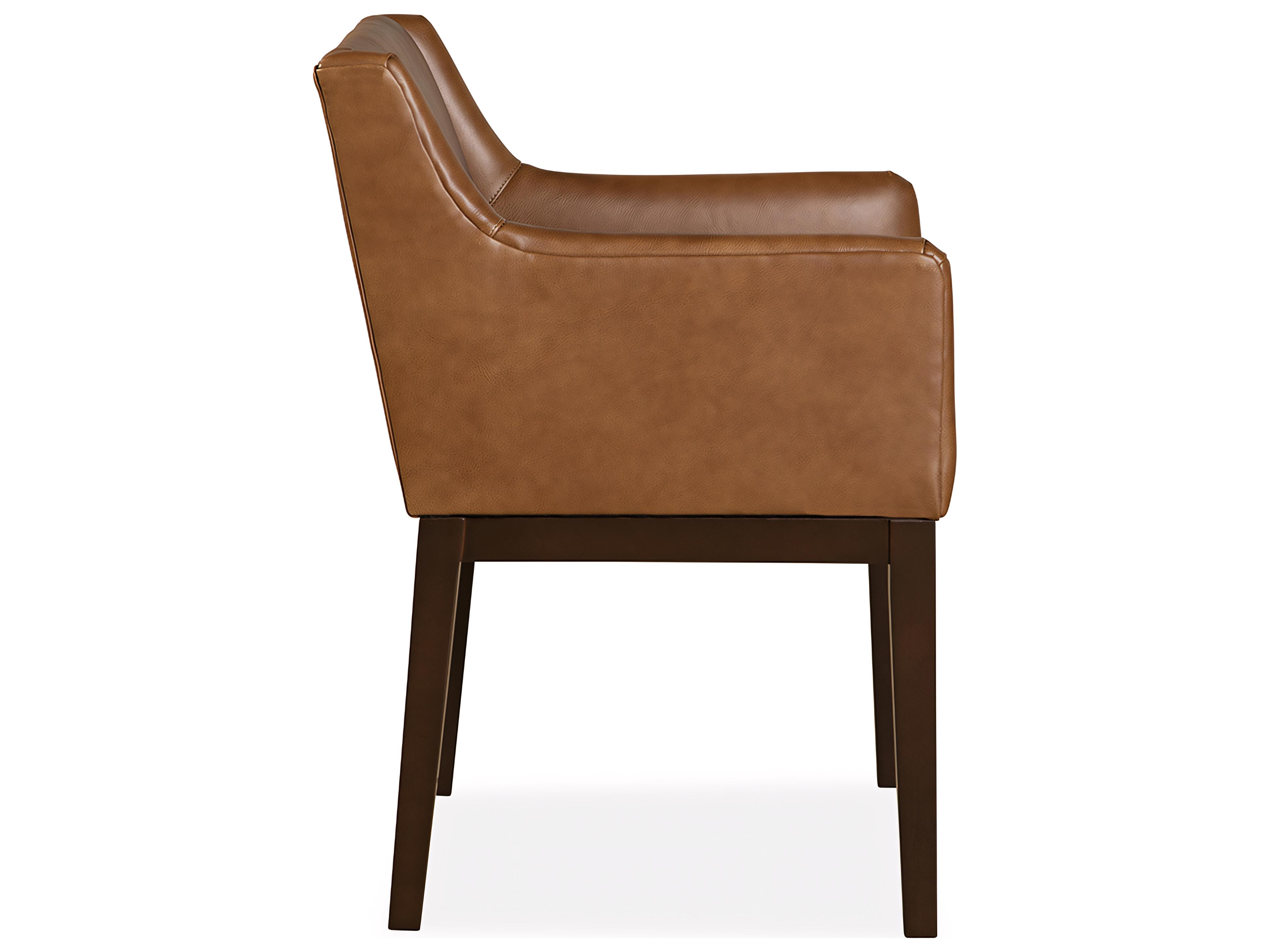 Huntington House 2433 Molly Solid Wood Brown Upholstered Arm Dining Chair