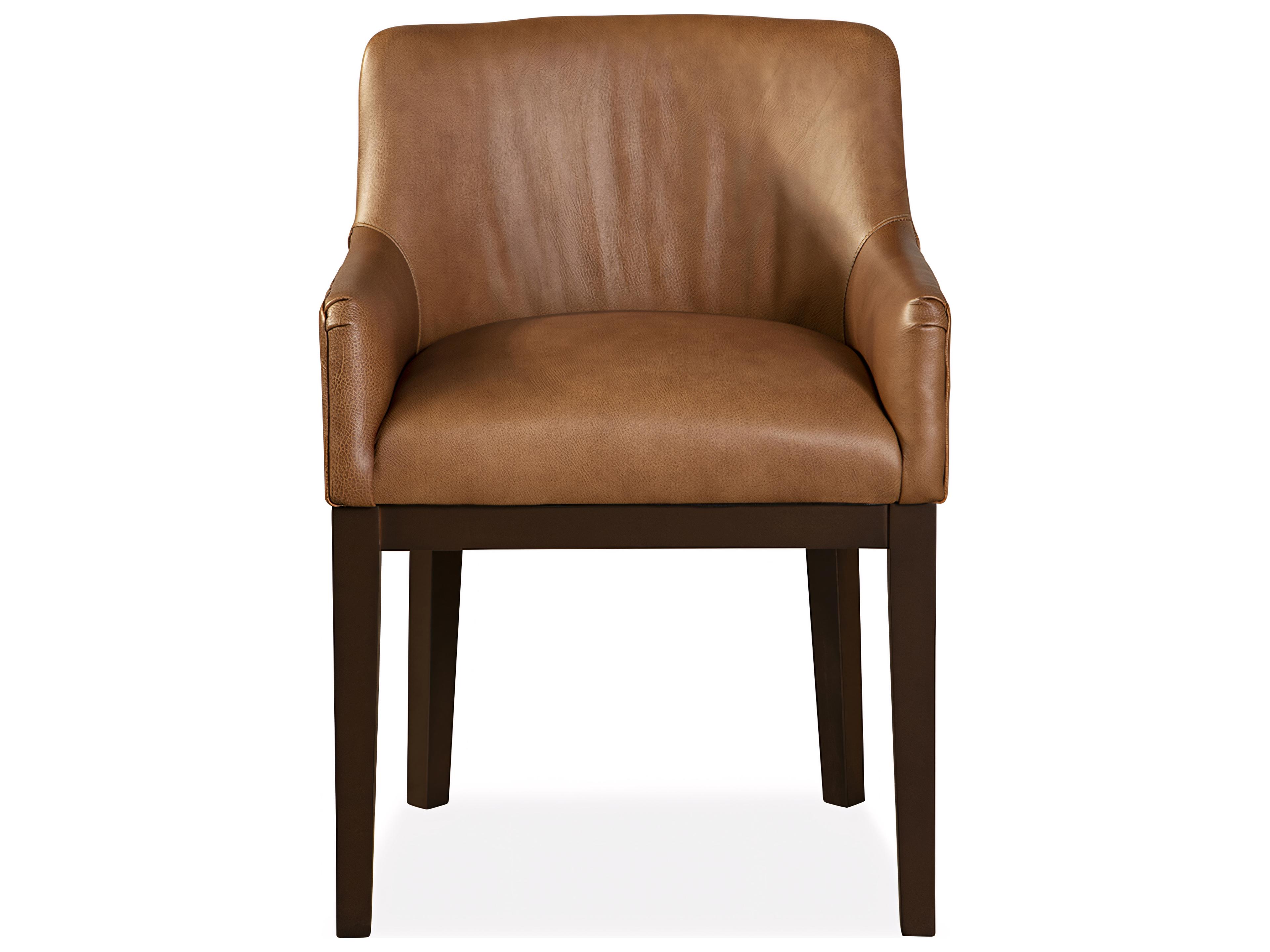 Huntington House 2435 Monty Solid Wood Brown Upholstered Arm Dining Chair