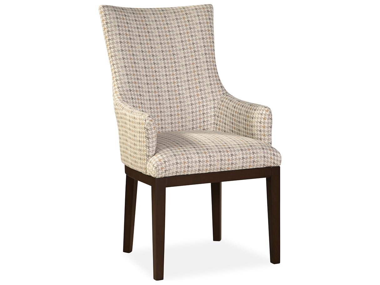 Huntington House 2437 Morris Solid Wood Brown Upholstered Arm Dining Chair