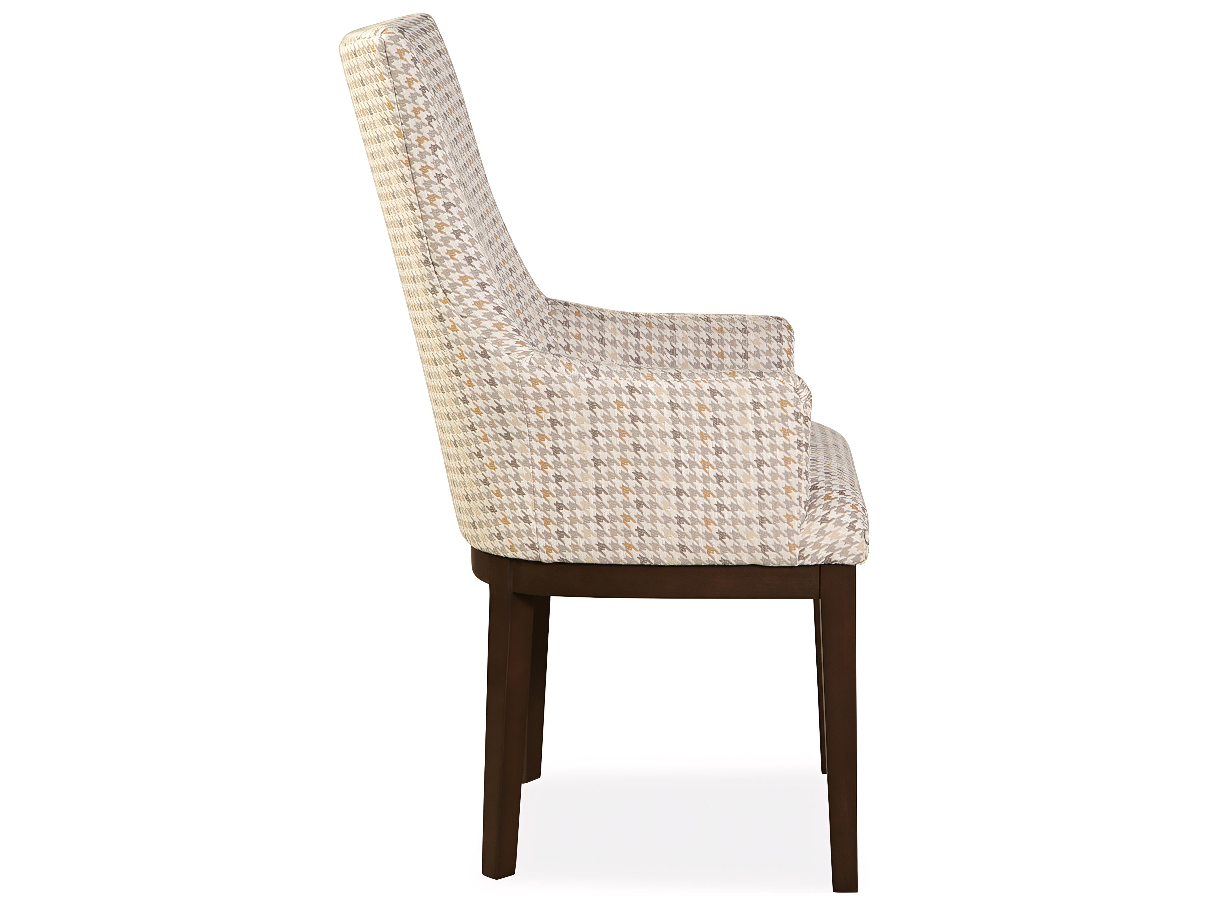 Huntington House 2437 Morris Solid Wood Brown Upholstered Arm Dining Chair