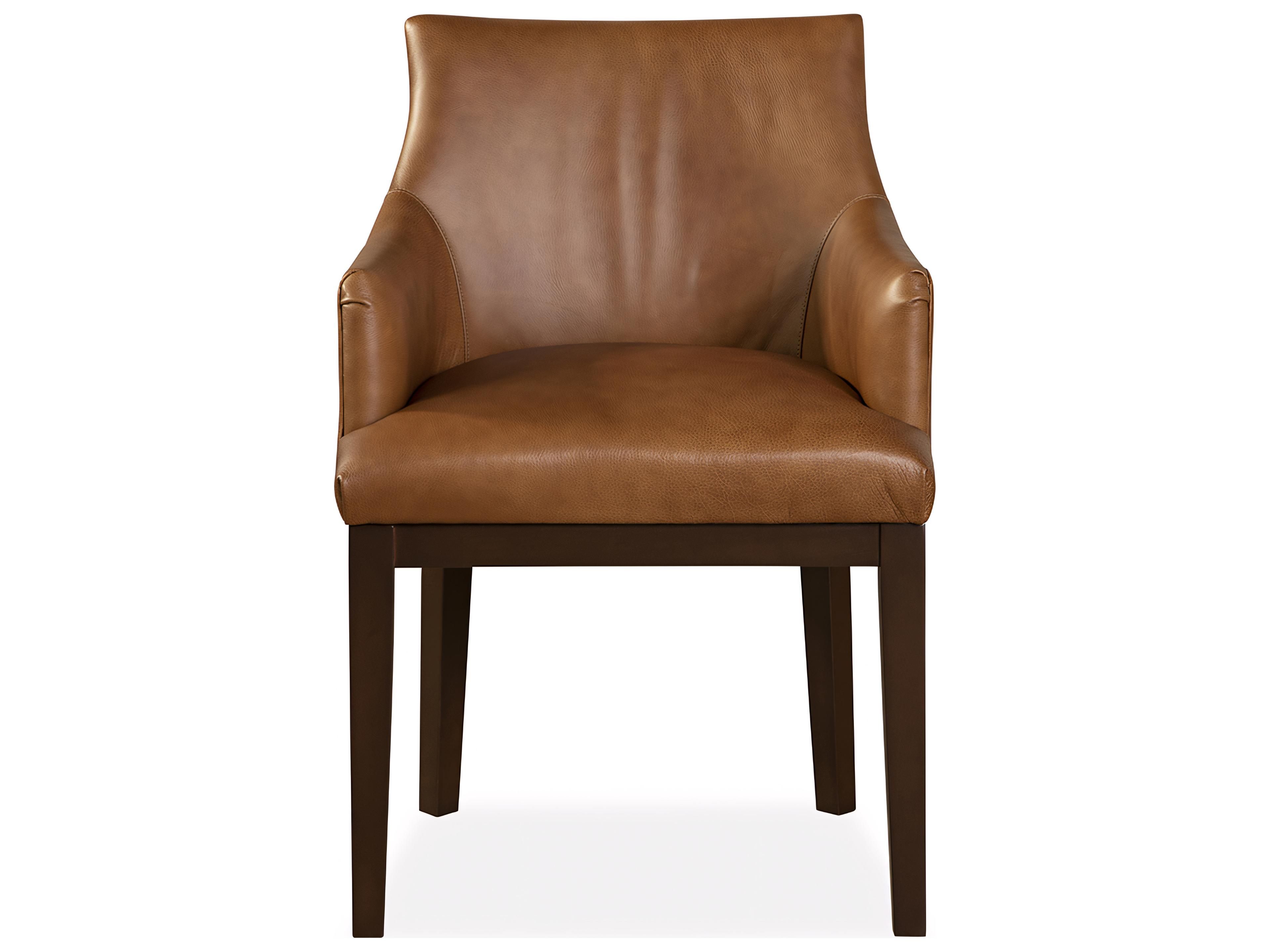Huntington House 2437 Morris Solid Wood Brown Upholstered Arm Dining Chair