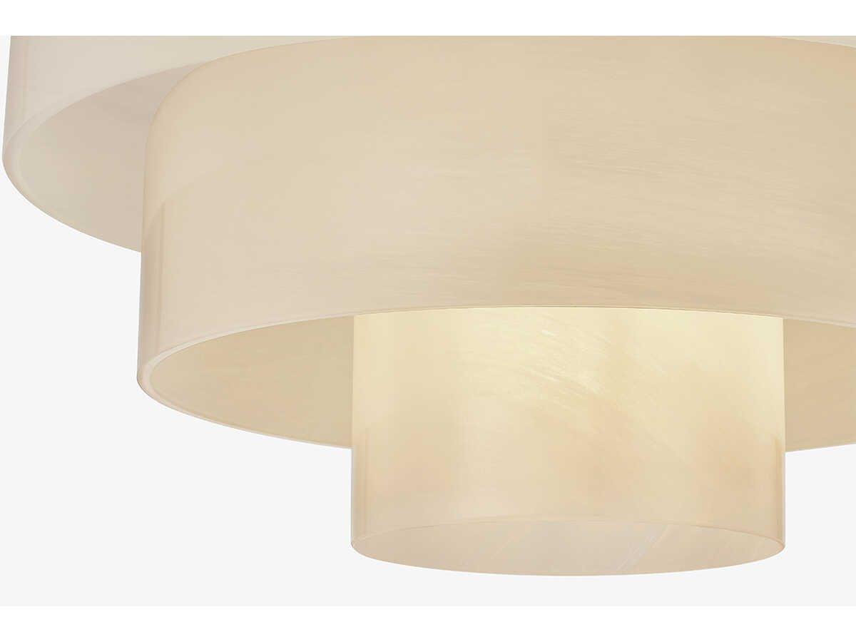 Hudson Valley Port Richmond 1-Light Aged Brass White Tiered Flush Mount