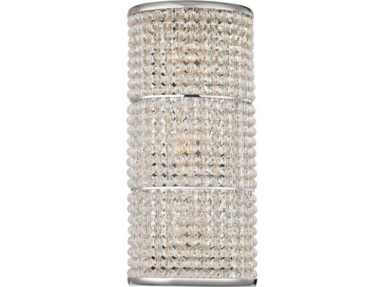 Hudson Valley Sherrill 3-Light Polished Nickel Crystal Wall Sconce