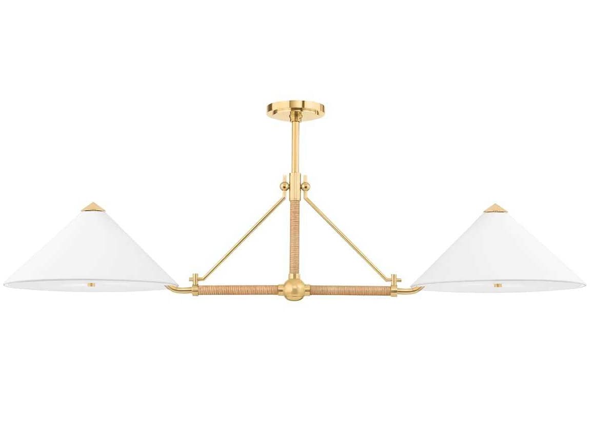 Hudson Valley Williamsburg 4-Light Aged Brass Linear Island Pendant