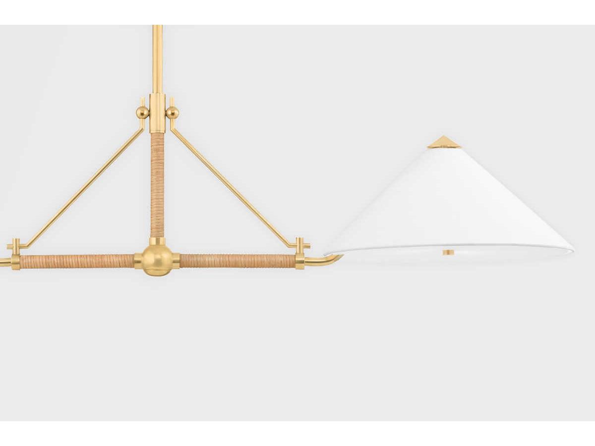 Hudson Valley Williamsburg 4-Light Aged Brass Linear Island Pendant