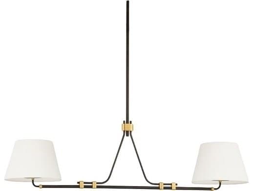 Hudson Valley Crown Heights 2-Light Aged Brass Distressed Bronze Drum Island Pendant