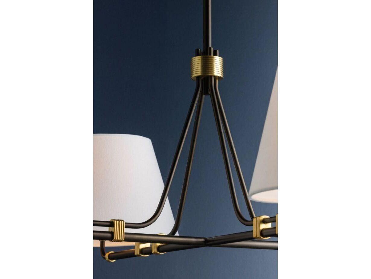 Hudson Valley Crown Heights 4-Light Aged Brass Distressed Bronze Drum Chandelier