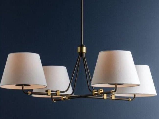 Hudson Valley Crown Heights 4-Light Aged Brass Distressed Bronze Drum Chandelier