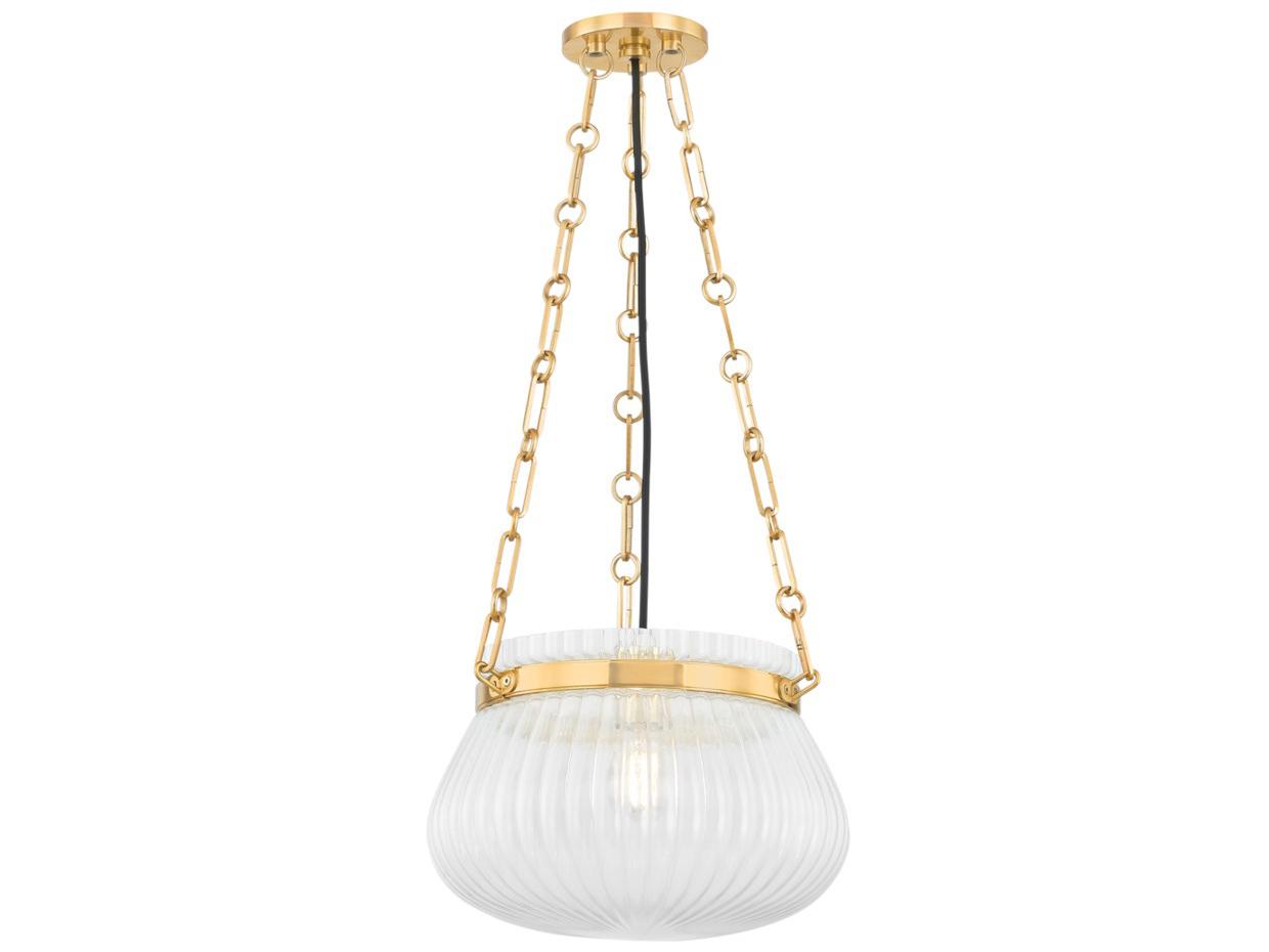 Hudson Valley Granby 1-Light Aged Brass Bowl Pendant