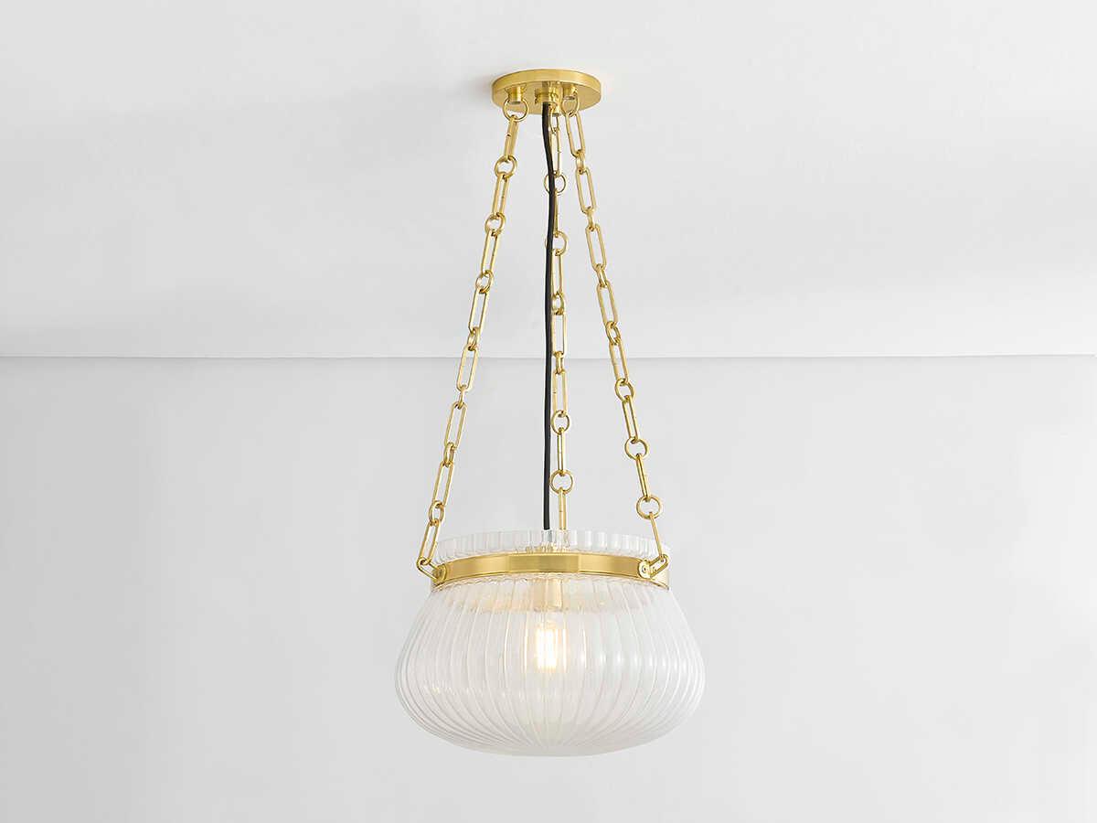 Hudson Valley Granby 1-Light Aged Brass Bowl Pendant