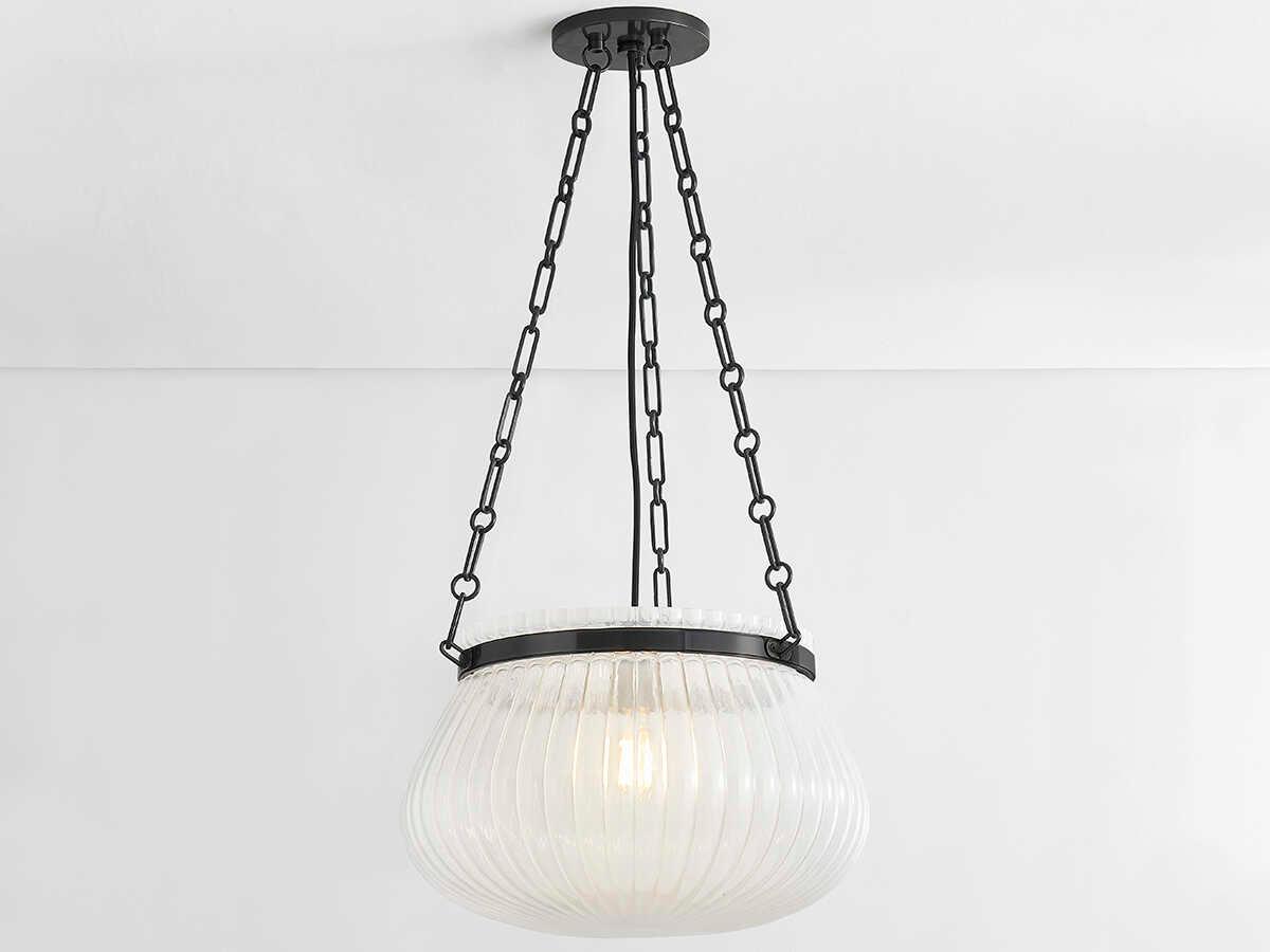 Hudson Valley Granby 1-Light Old Bronze Black Bowl Pendant