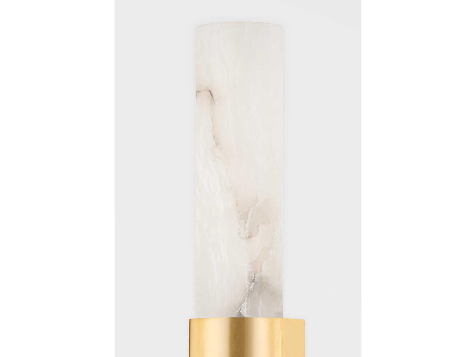 Hudson Valley Ellington 1-Light Aged Brass Opal Matte alabaster Glass Wall Sconce