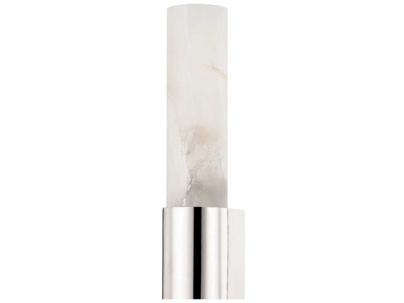 Hudson Valley Ellington 1-Light Polished Nickel Opal Matte alabaster Glass Wall Sconce
