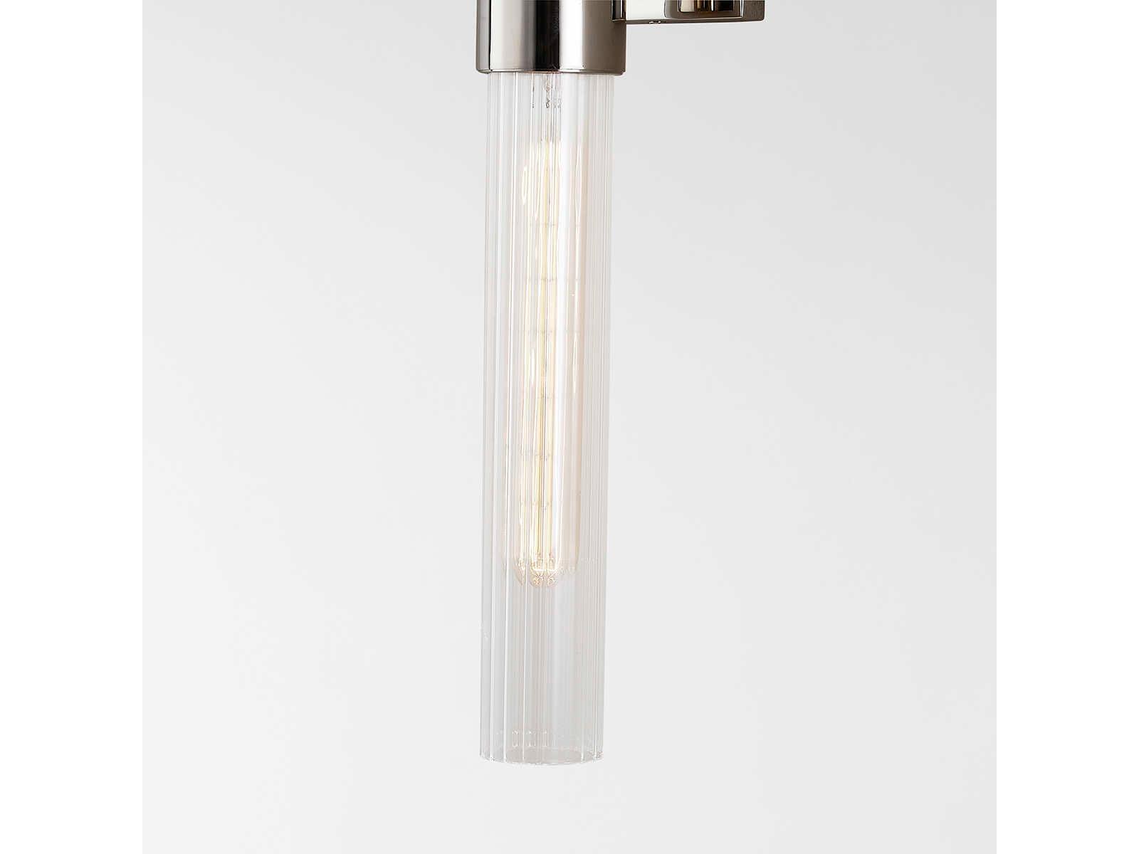 Hudson Valley Asher 2-Light Polished Nickel Glass Wall Sconce