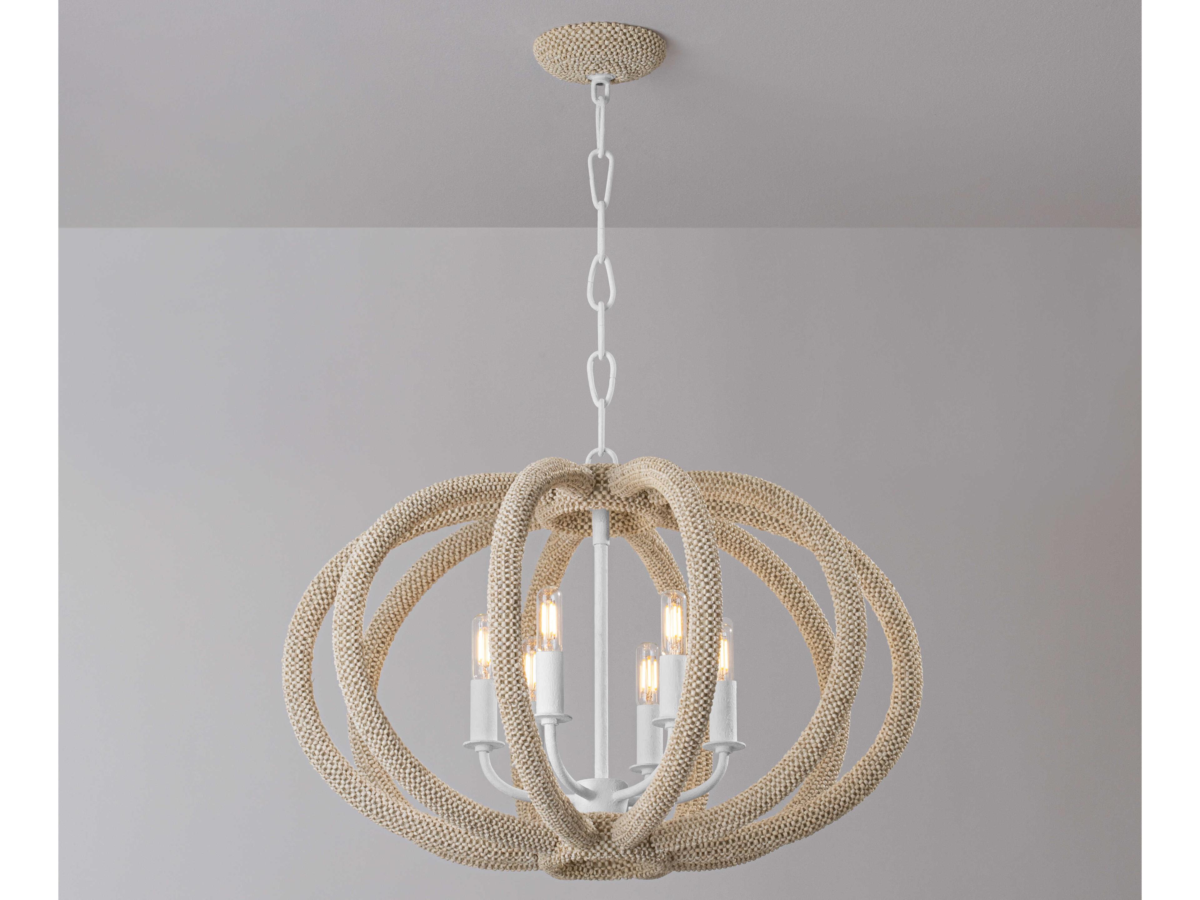 Hudson Valley Lewiston 3-Light White Plaster Candelabra Chandelier