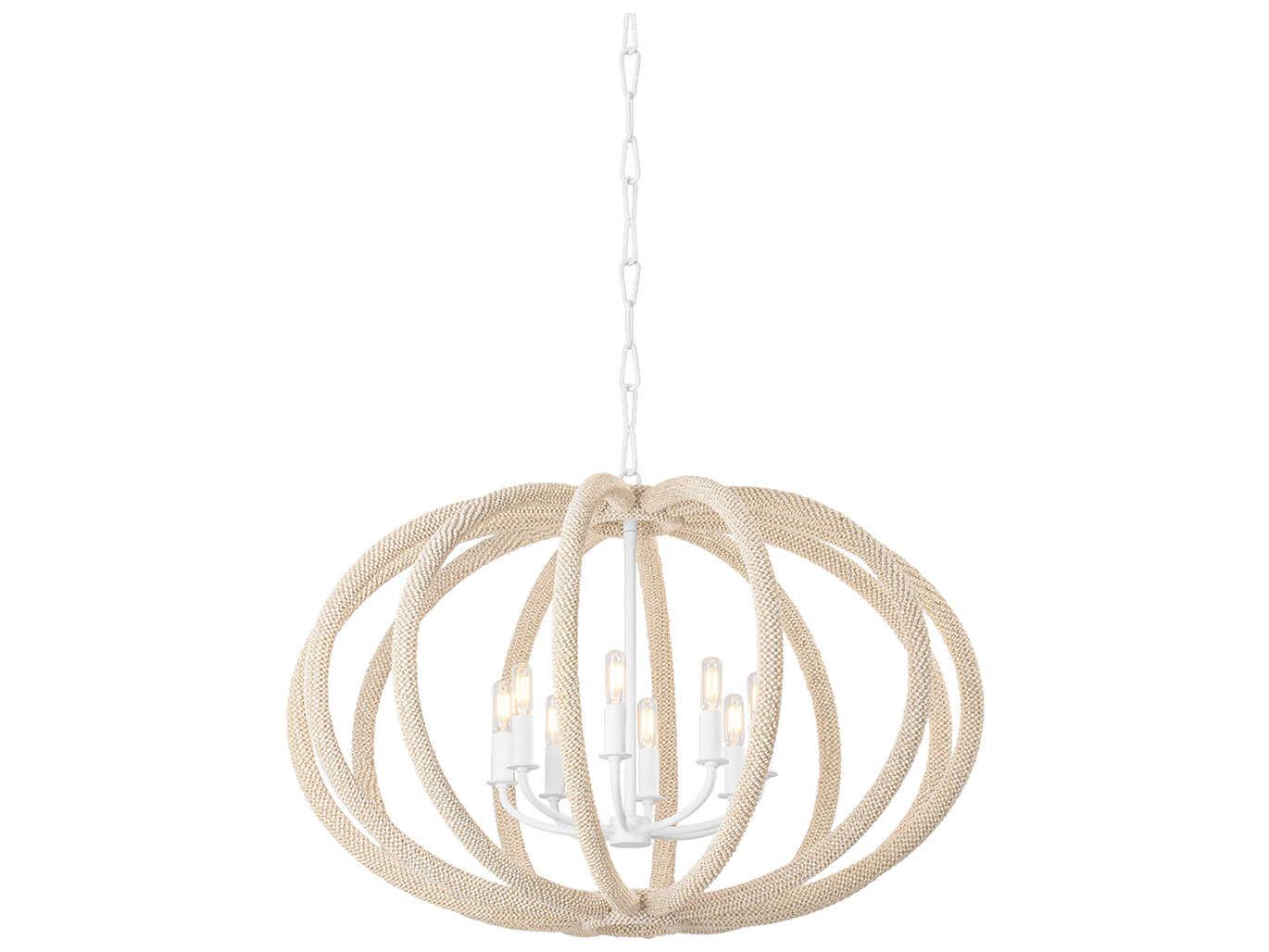 Hudson Valley Lewiston 6-Light White Plaster Candelabra Chandelier