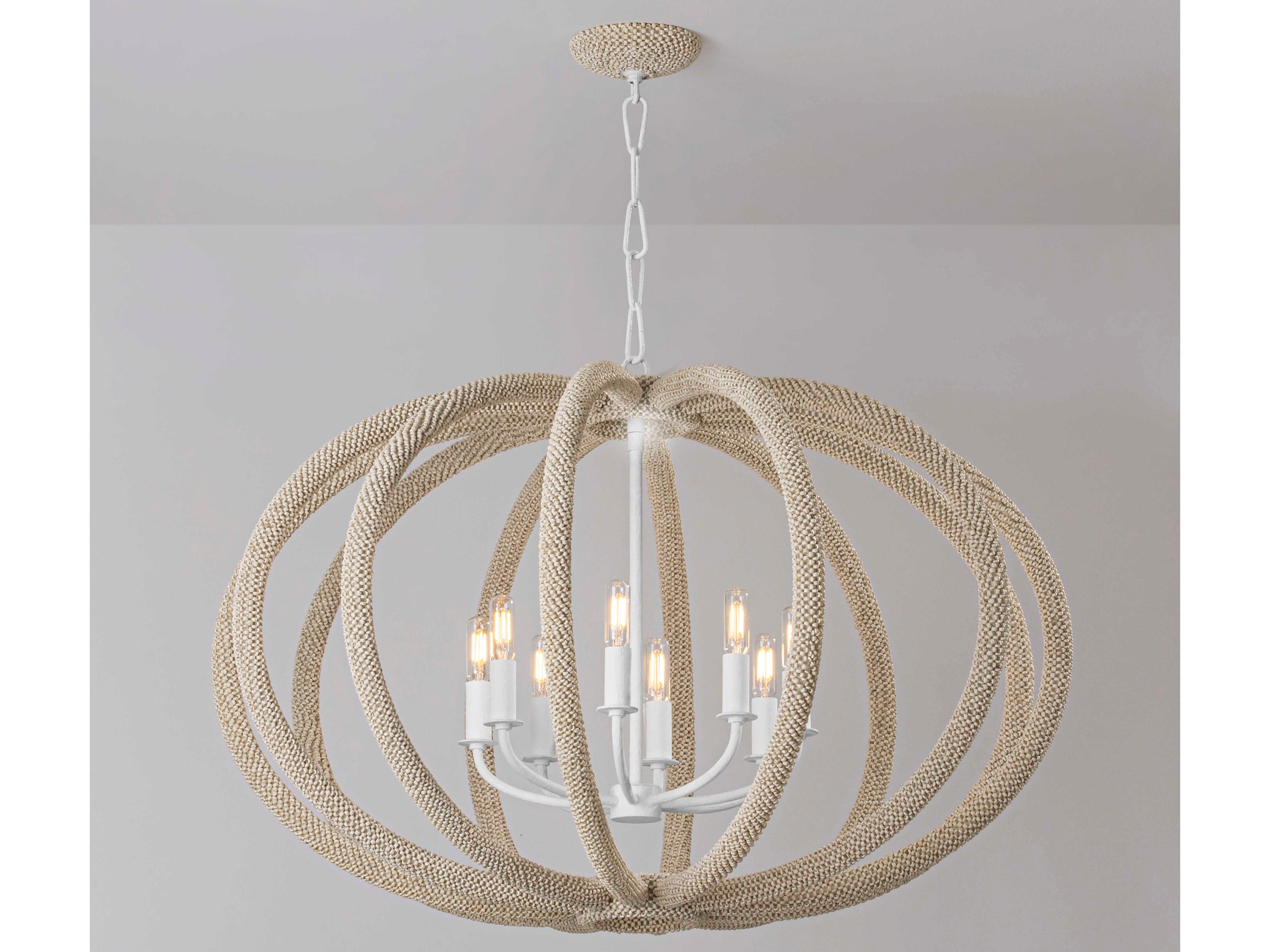 Hudson Valley Lewiston 6-Light White Plaster Candelabra Chandelier