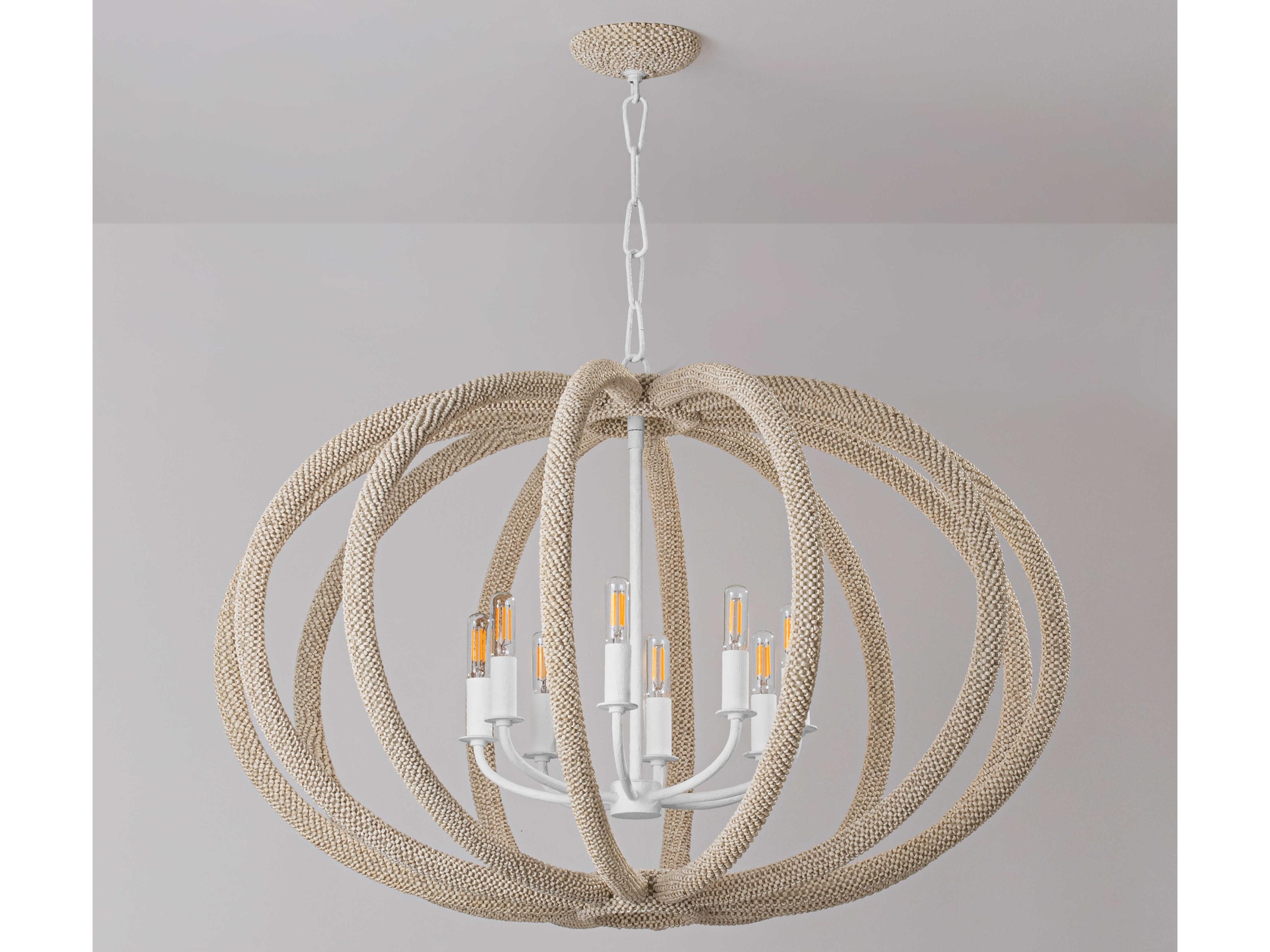 Hudson Valley Lewiston 6-Light White Plaster Candelabra Chandelier